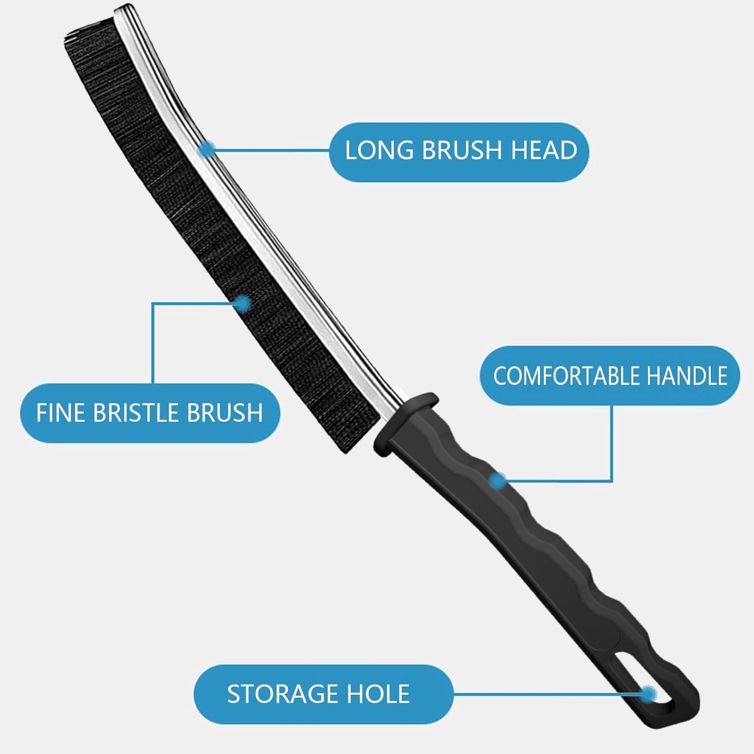 Crevice Cleaning Brush Set, Hard Bristle for Bathroom and Shower Gaps, 6pcs
