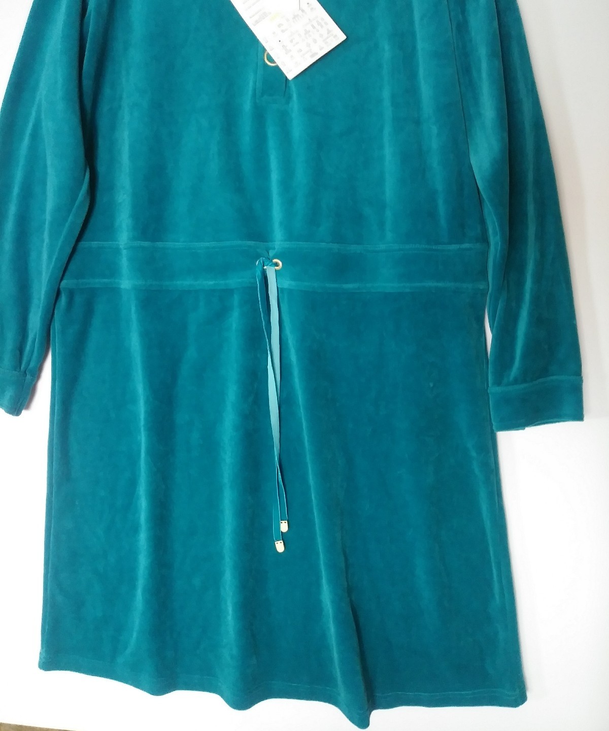 QVC SPORT SAVVY CASUAL PLUSH DRESS DARK GREEN SIZE LARGE NWT COTTON POLY VGC DR
