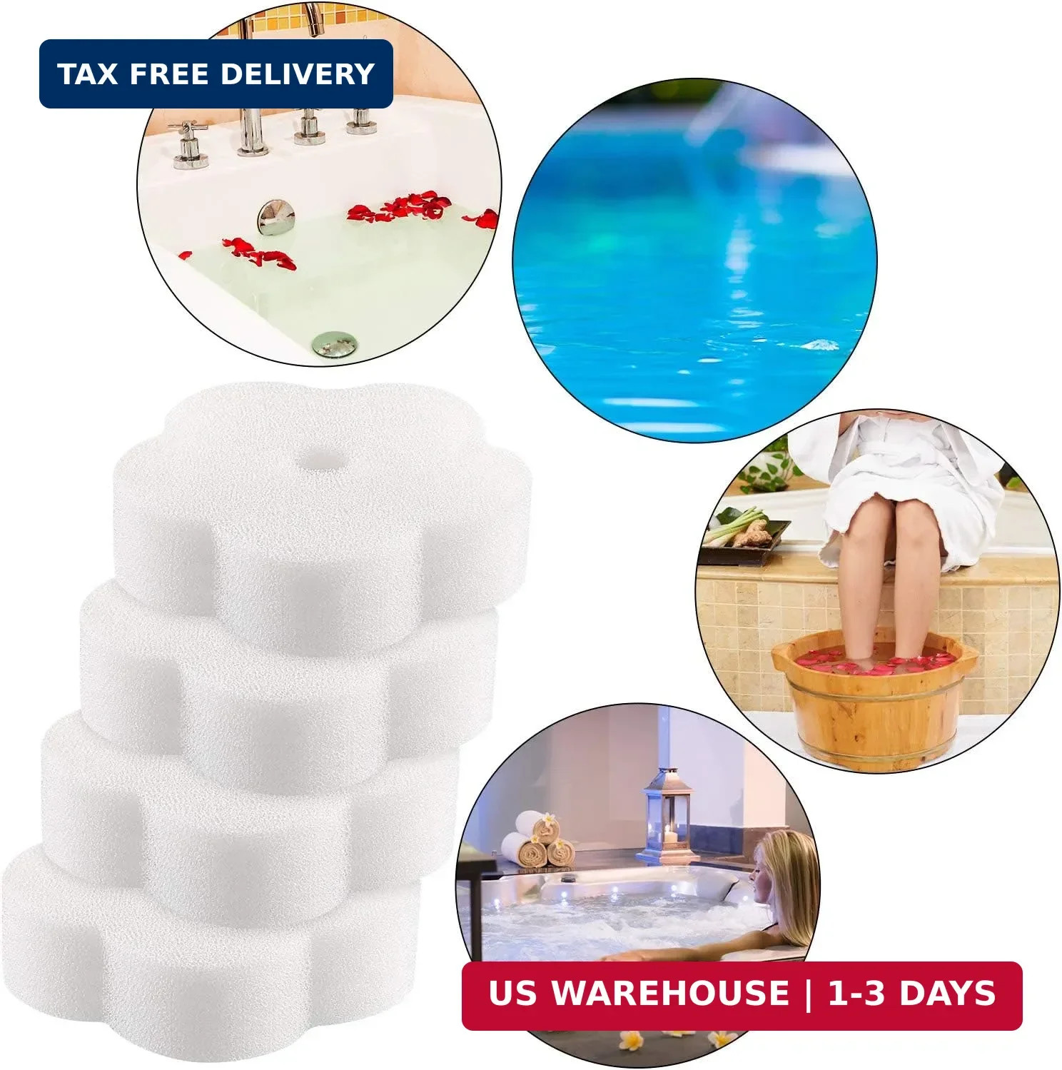 24 Pieces Sponge for Hot Tub Accessories, Flower Oil Scum Absorber for Swimming