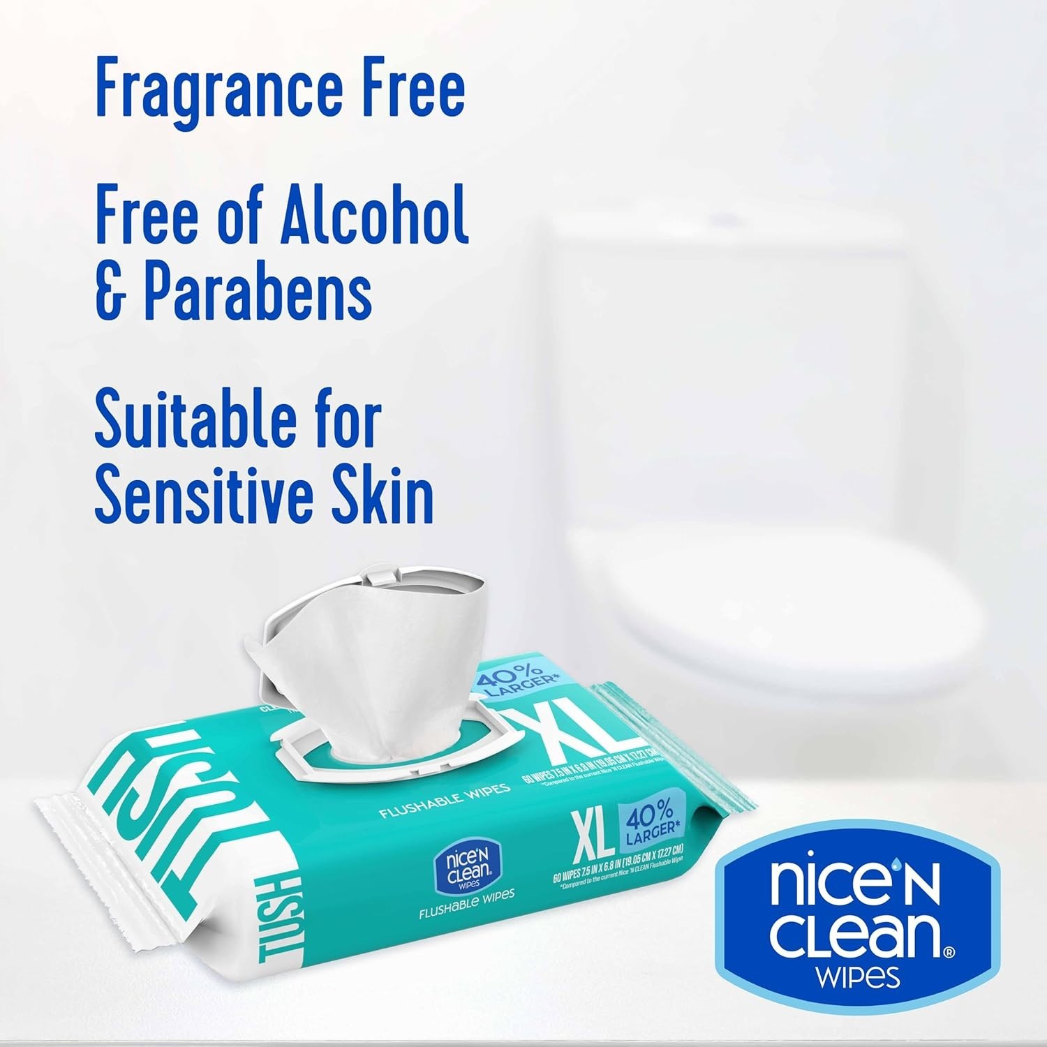 Fragrance-Free XL Wet Wipes – Gentle, Hypoallergenic & Eco-Friendly, 180 Count