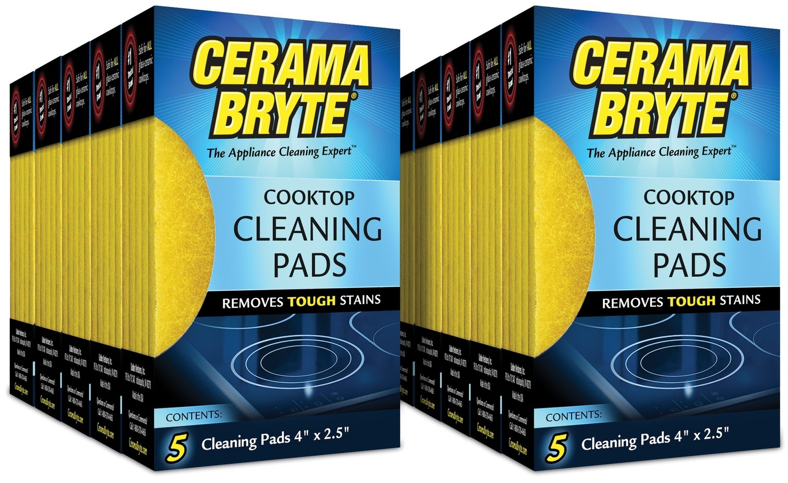 Cerama Bryte 10 x 5 Pack Cleaning Pads Cooktop and Stove Top Cleaner for Glas…