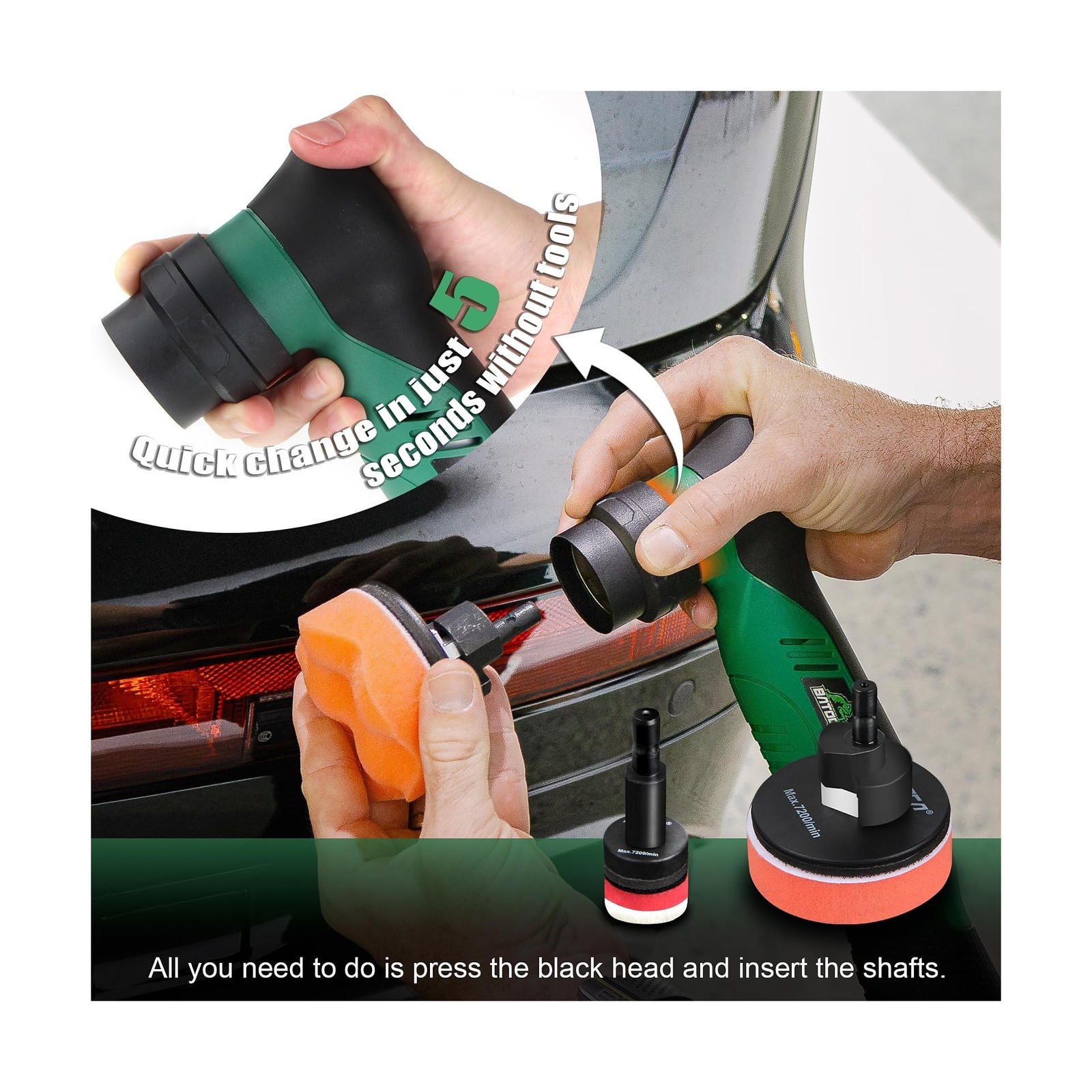 BATOCA S5 Cordless Car Buffer Polisher Kit 1 Inch 3 Inch Dual Action & Rotary…