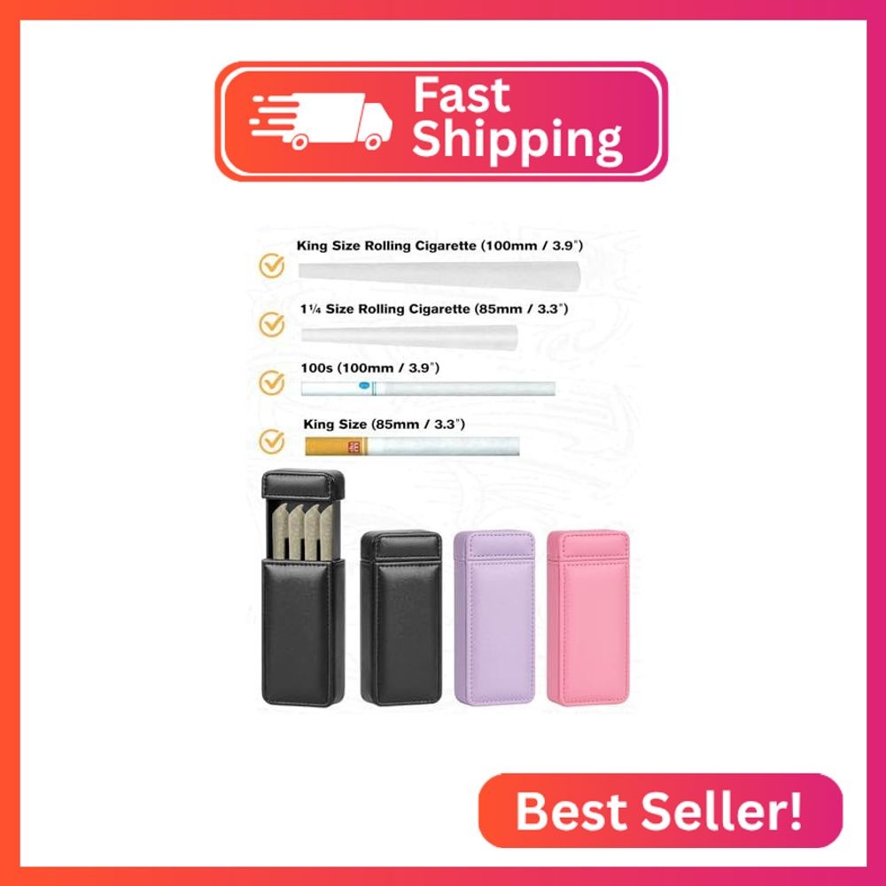 OZCHIN Pull-and-Push Cigarette Holder Christmas Day Gifts Cigarette Case Holds 4