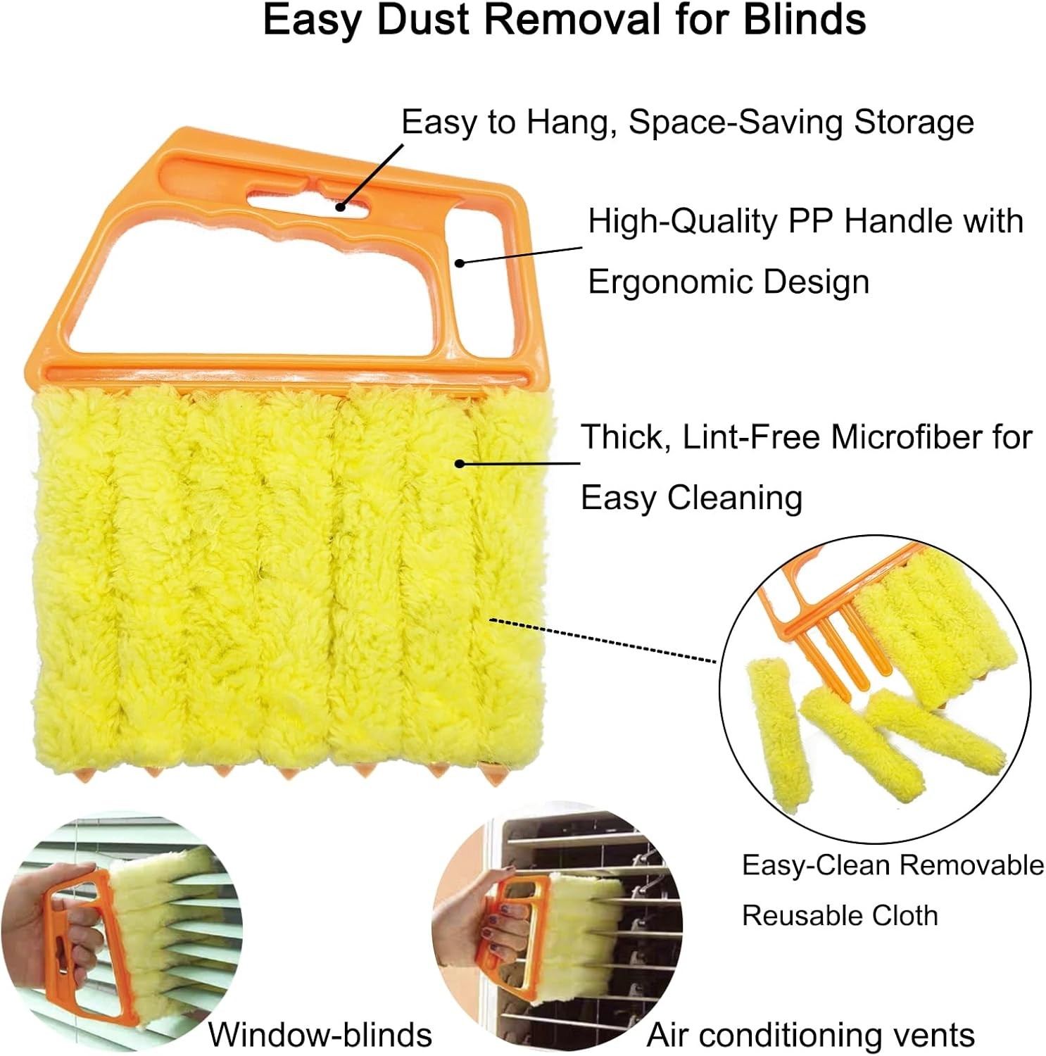 5Pcs Window Blind Cleaning Set, Washable dust Removal Cleaning Tools, air Vent C