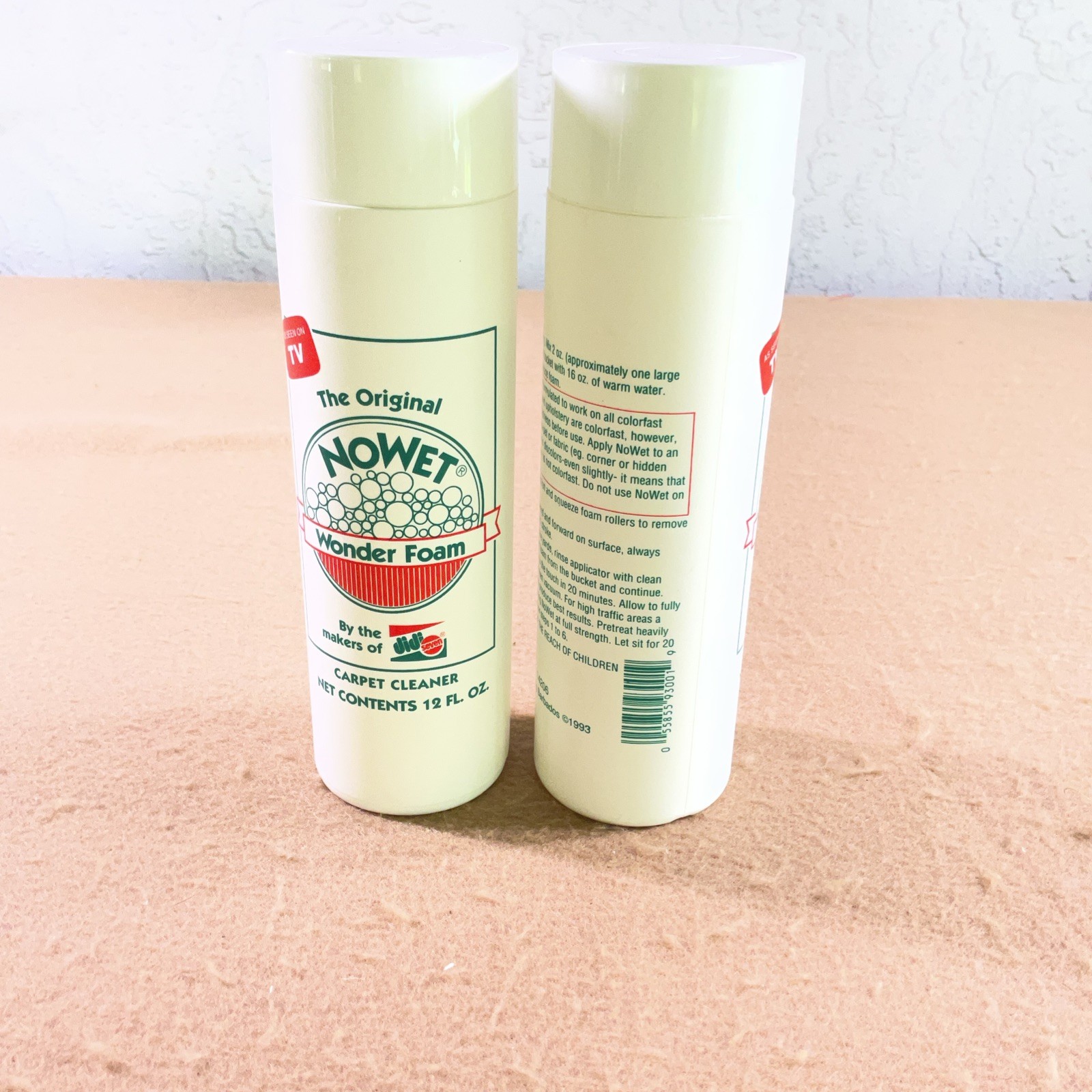 The Original NoWet Wonder Foam Carpet Upholstery Cleaner New 12oz, Opened 9 oz