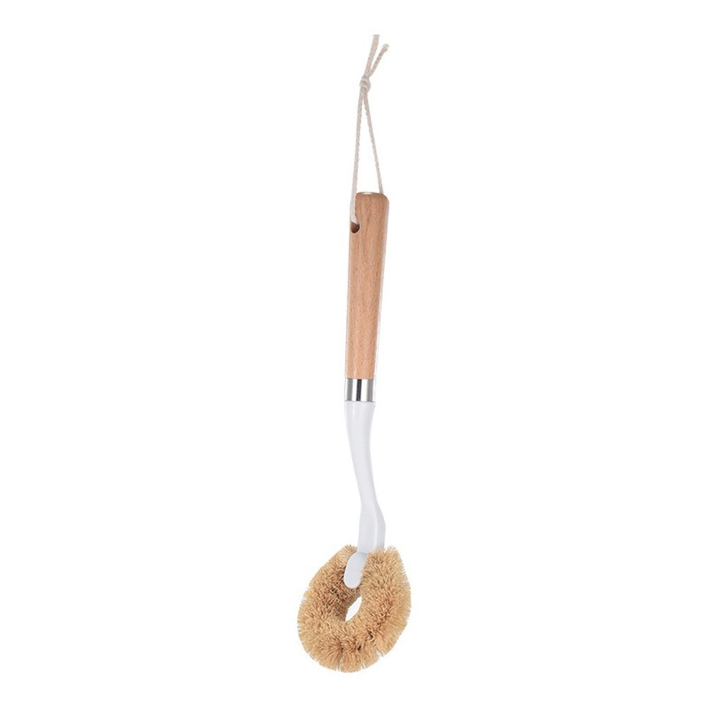 Coconut Palm For kitchen Brush with 34cm Beech Wood Handle and Hangable Design
