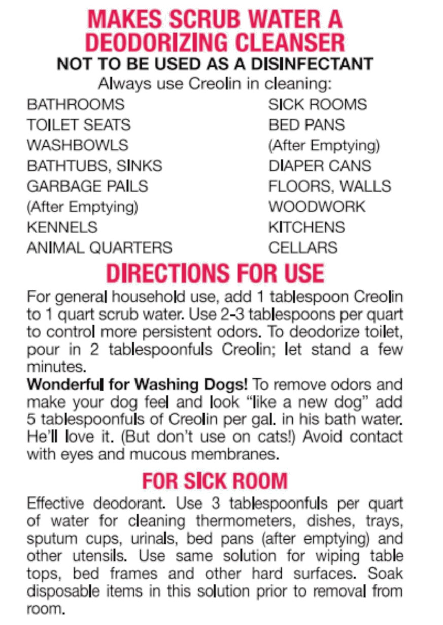 Creolin Deodorizing Multi Purpose Cleaner 8 Fl oz Excelent for bathrooms /Yards