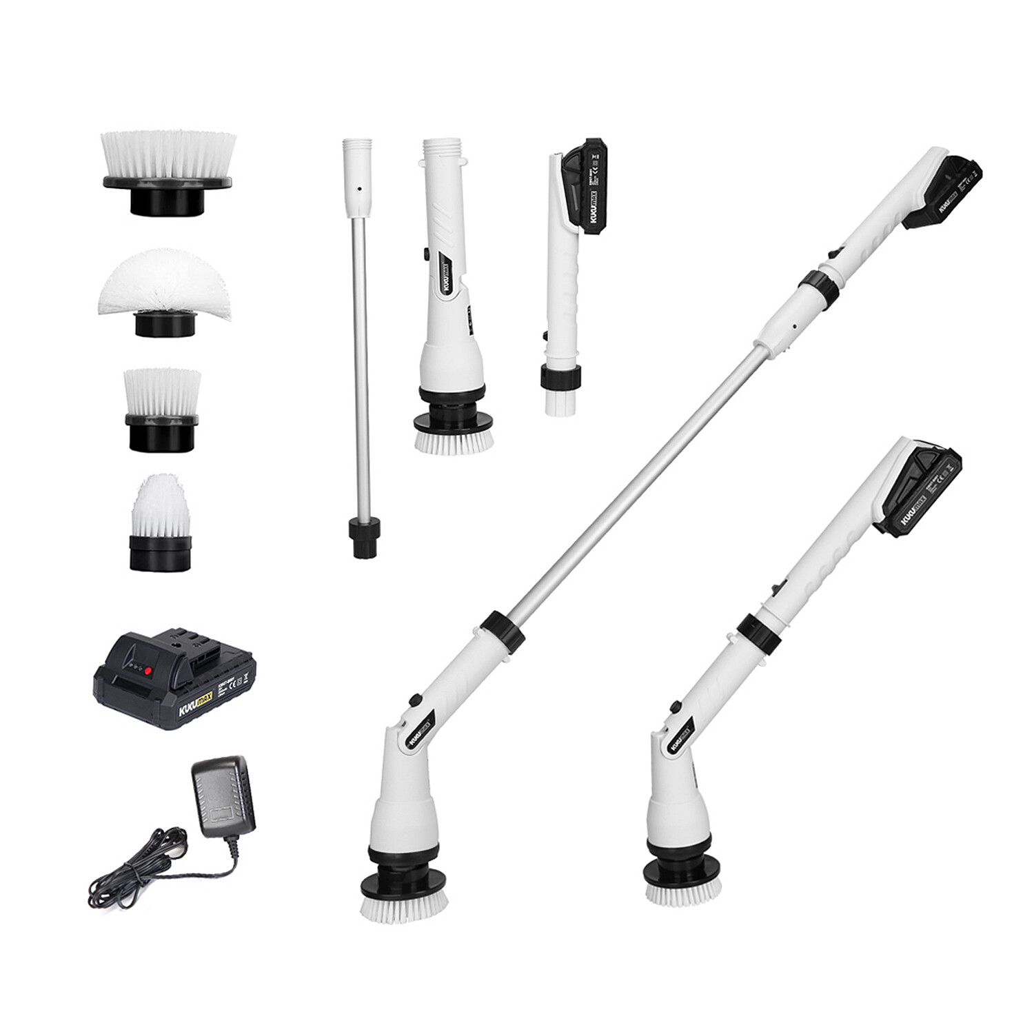 Electric Spin Scrubber Cordless Brush Rechargeable Cleaning Brush with 4 Head