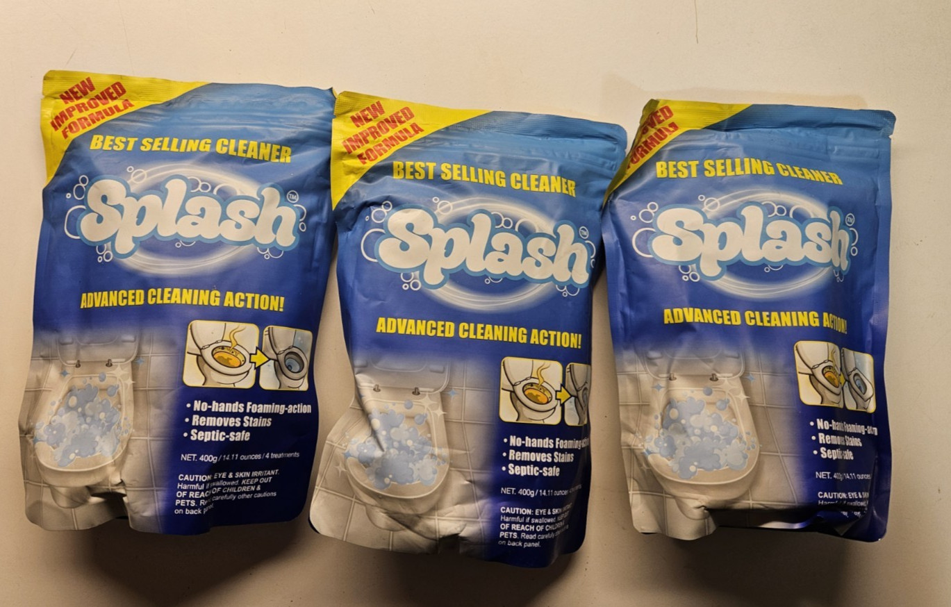 Splash Toilet Cleaner Powder 14.11 oz – Lot of 3