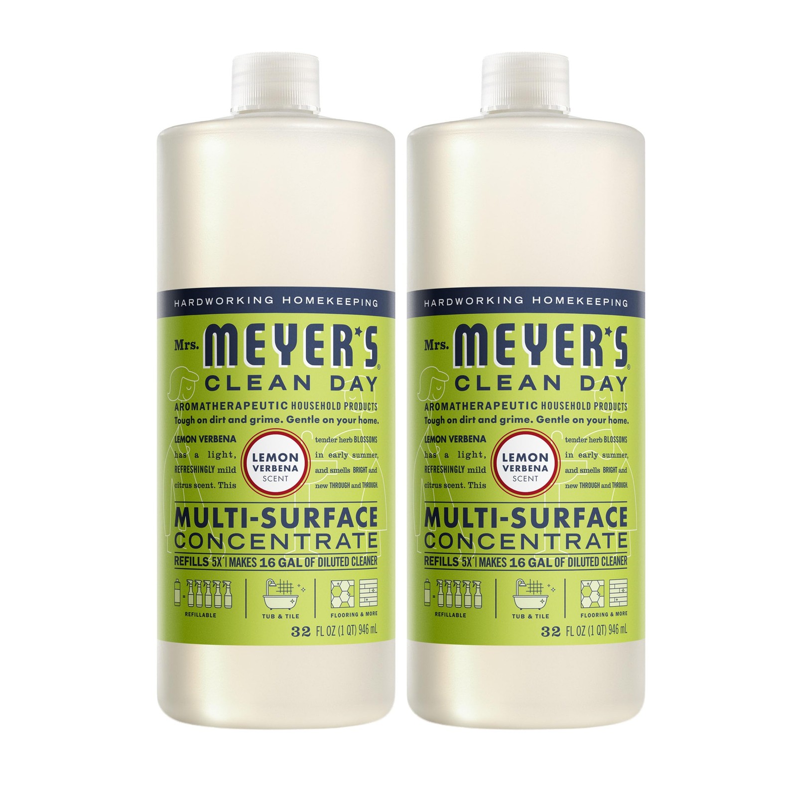CLEAN DAY Multi~Surface Cleaner Concentrate Lemon Verbena, 32 Fl Oz, 2 Pack