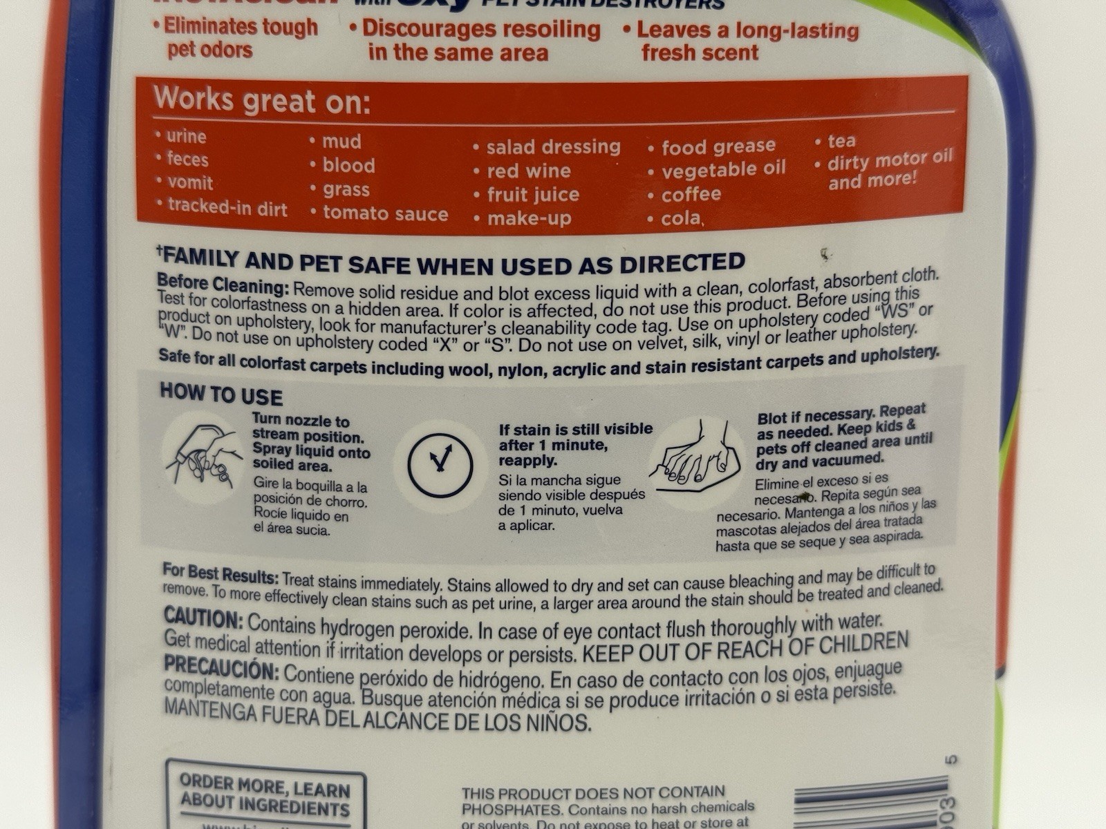 Woolite INSTACLEAN With OXY Pet Stain Destroyers 22oz Spray Eliminates Odors NEW