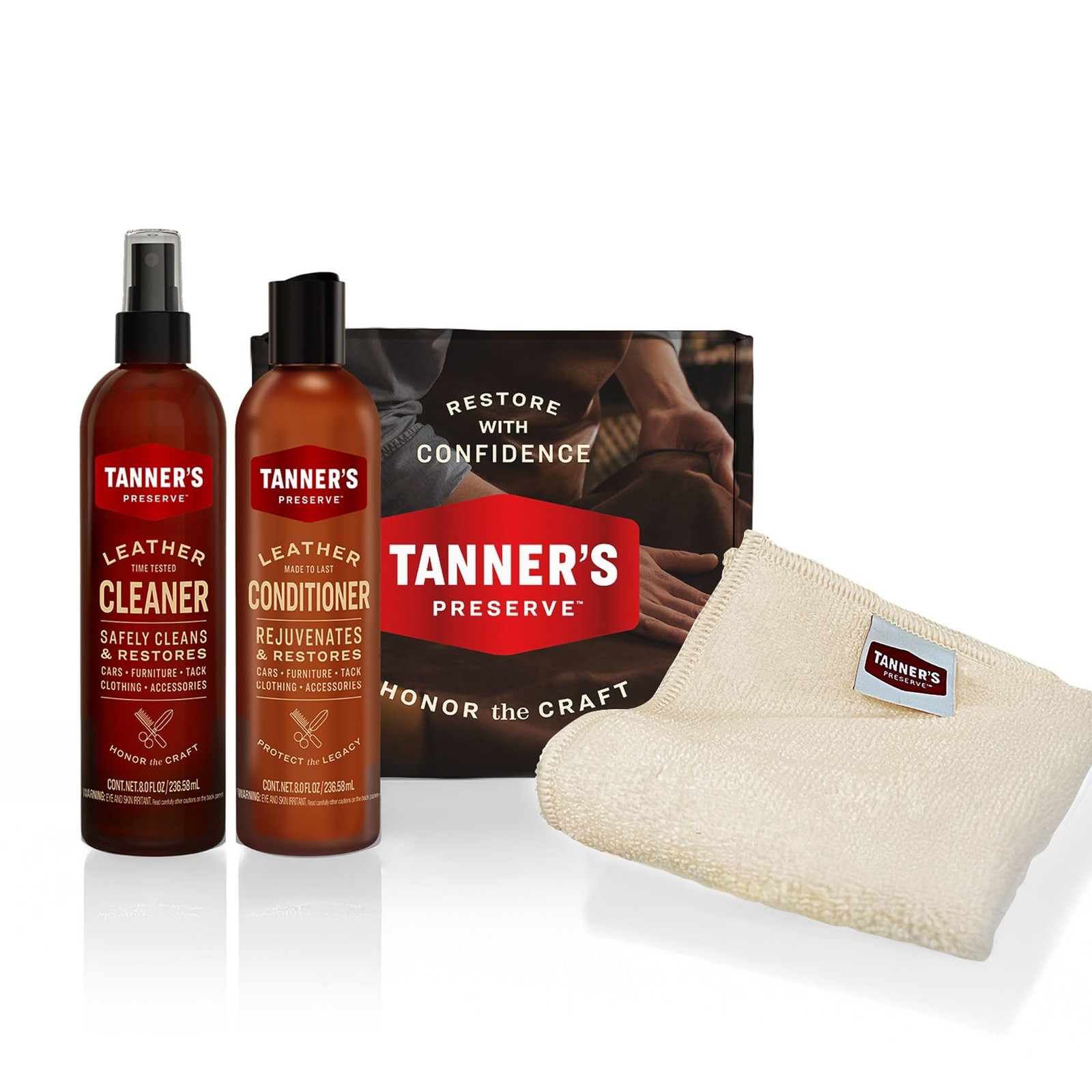 Tanner’s Preserve Leather Cleaner & Conditioner Gift Set, Cleans, Rejuvenates…