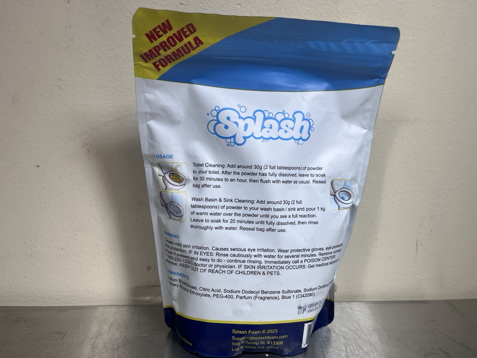 Free Shipping! Splash Foaming Advanced Cleaner 12.35oz Toilet Cleaning Powder
