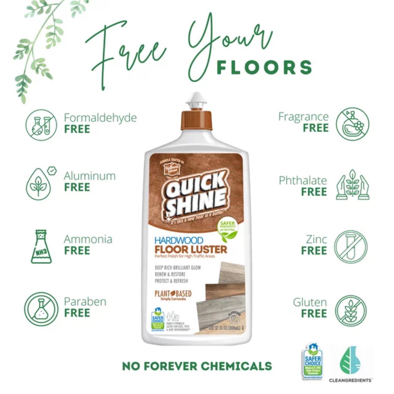 27 fl oz. High Traffic Hardwood Floor Luster Cleaner & Polish, Ammonia Free