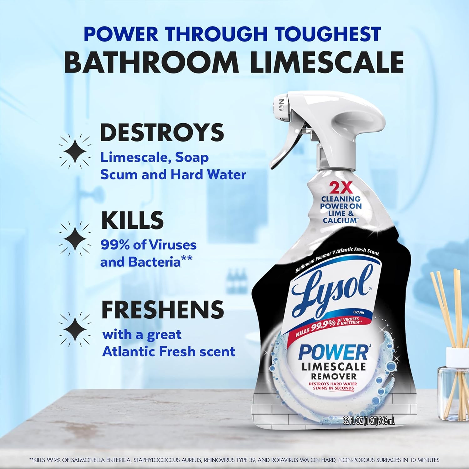 Lysol Power Limescale Remover Bathroom Cleaner Spray Hard Water Stain Remover