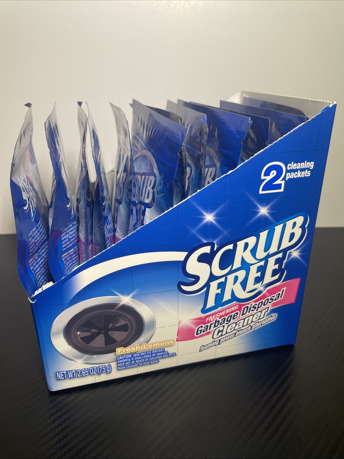 Scrub Free Garbage Disposal Cleaner Packets Fresh Lemons Foaming 12pk 24 Total