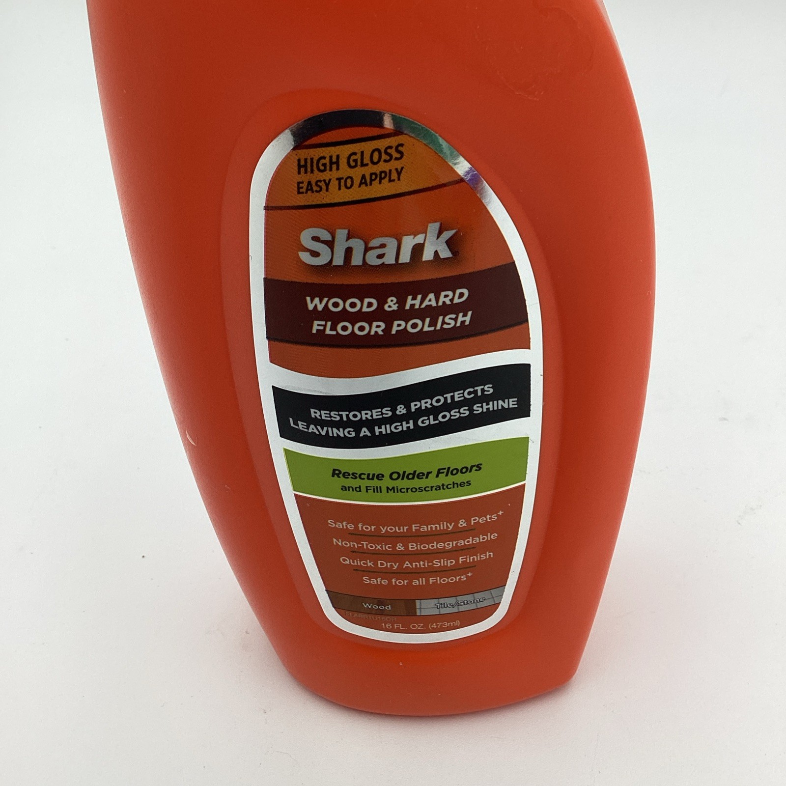 Shark Wood And Hard Floor Polish High Gloss Bottle 16 Oz. Safe For All Floors