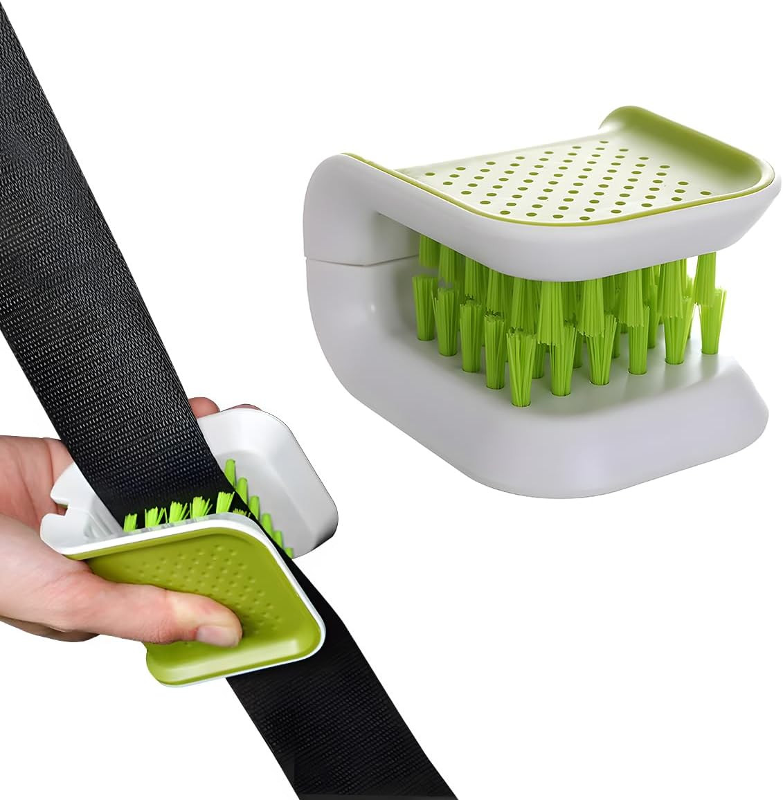 Car Seat Belt Cleaning Brush, Double Sided U-Shaped Safety Belt Bristle Scrubber