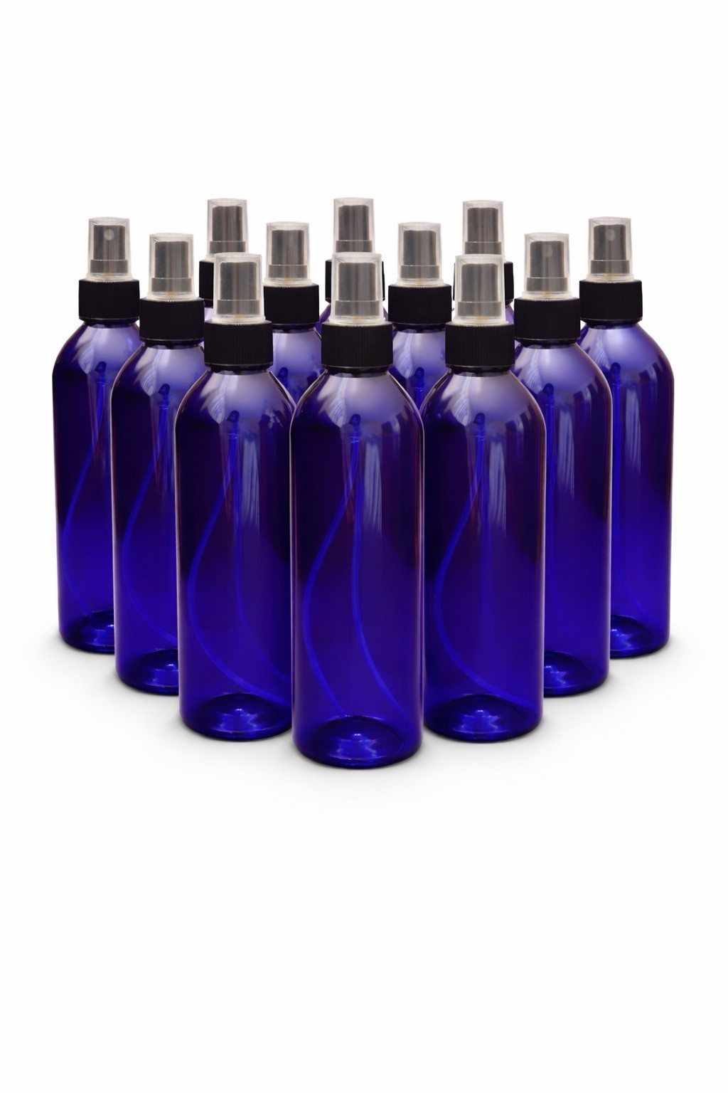 Spray Bottles 8oz 12 Pack Blue Fine Mist Refillable Plastic Empty Bottles