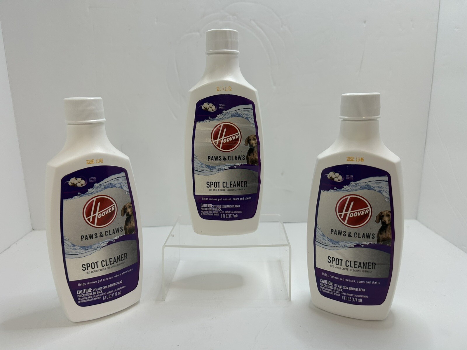 3 6oz Bottles of Hoover Paws and Claws Spot Cleaner Carpet Cleaning Formula [