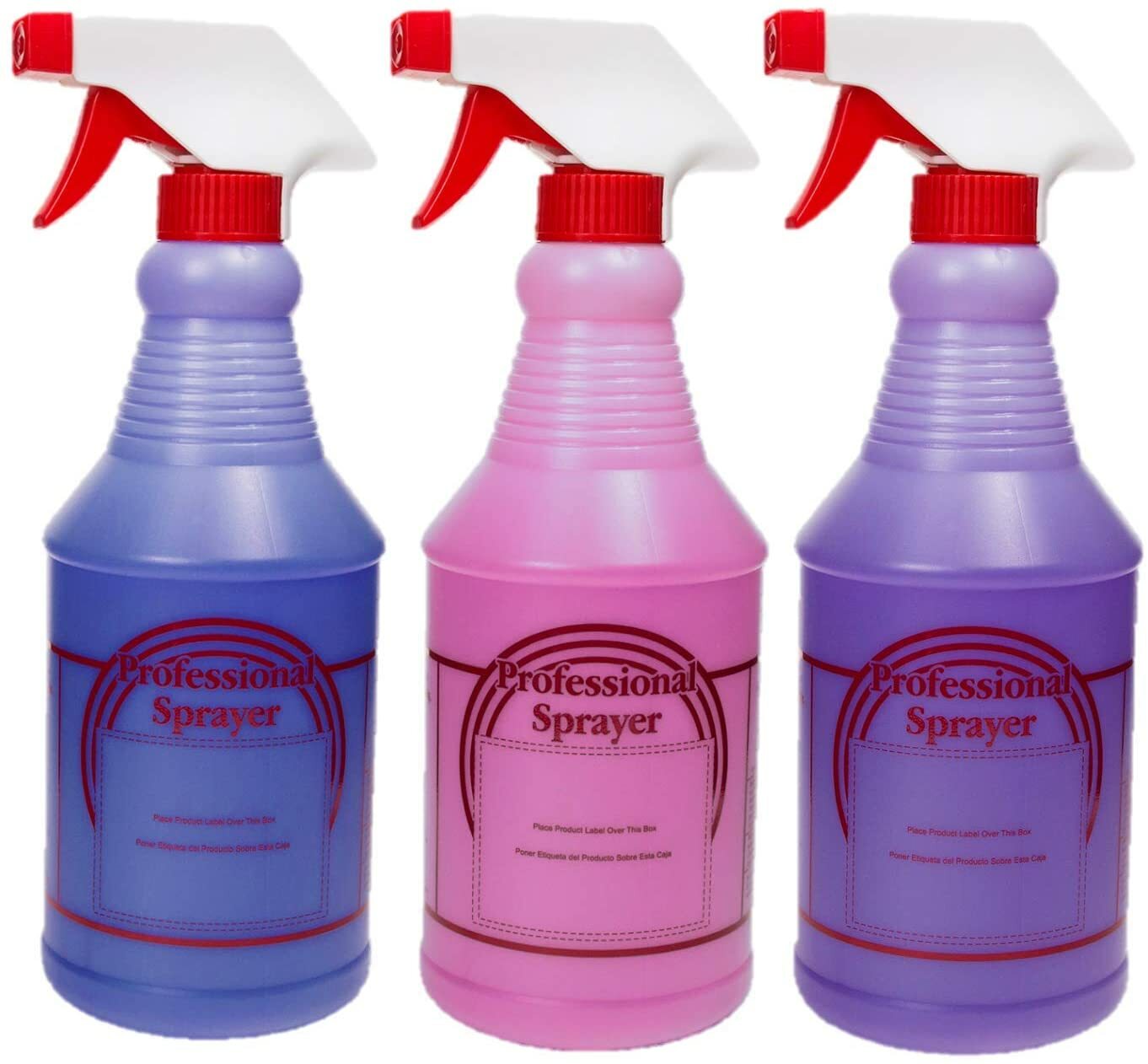 Houseables 24 Oz. Spray Bottles, 3 Pack, No-clog, Leak-proof Adjustable Nozzles