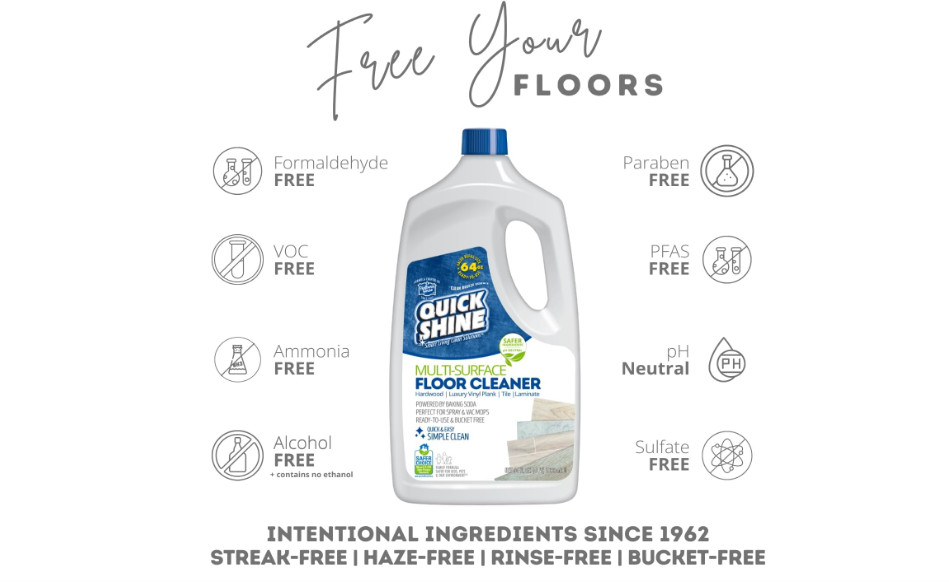 Quick Shine Multi Surface Floor Cleaner 64 oz Ready to Use Streak Free No Rinse