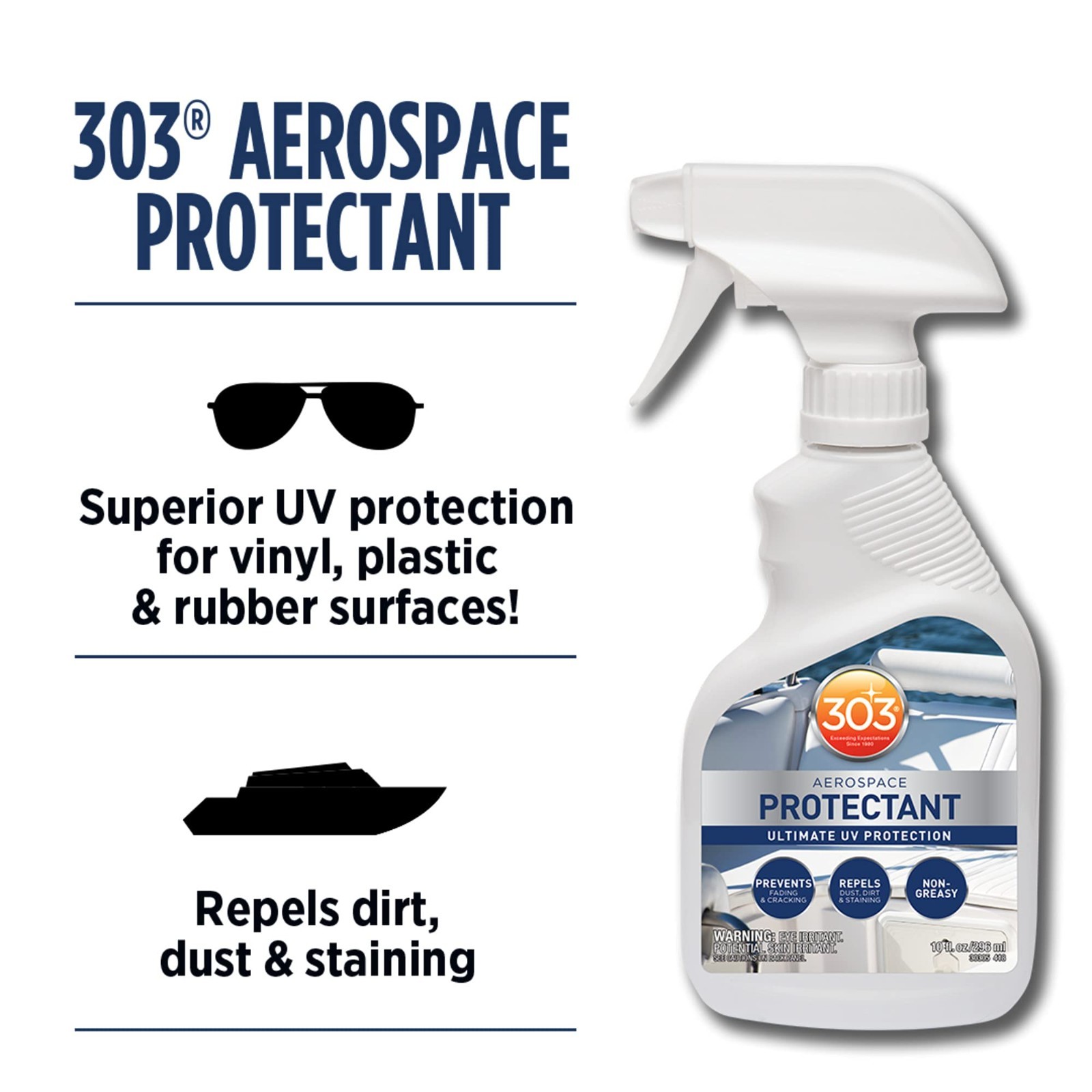 Marine Aerospace Protectant – UV Shield, Dust & Dirt Repellent, Matte Finish, 10