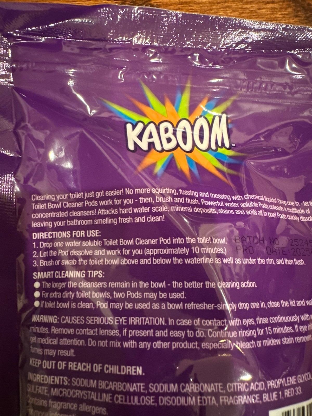 Lot 4 Bags – KABOOM Fresh Scent Toilet Bowl Pods 10-Count/Bag – Total 40 Pods