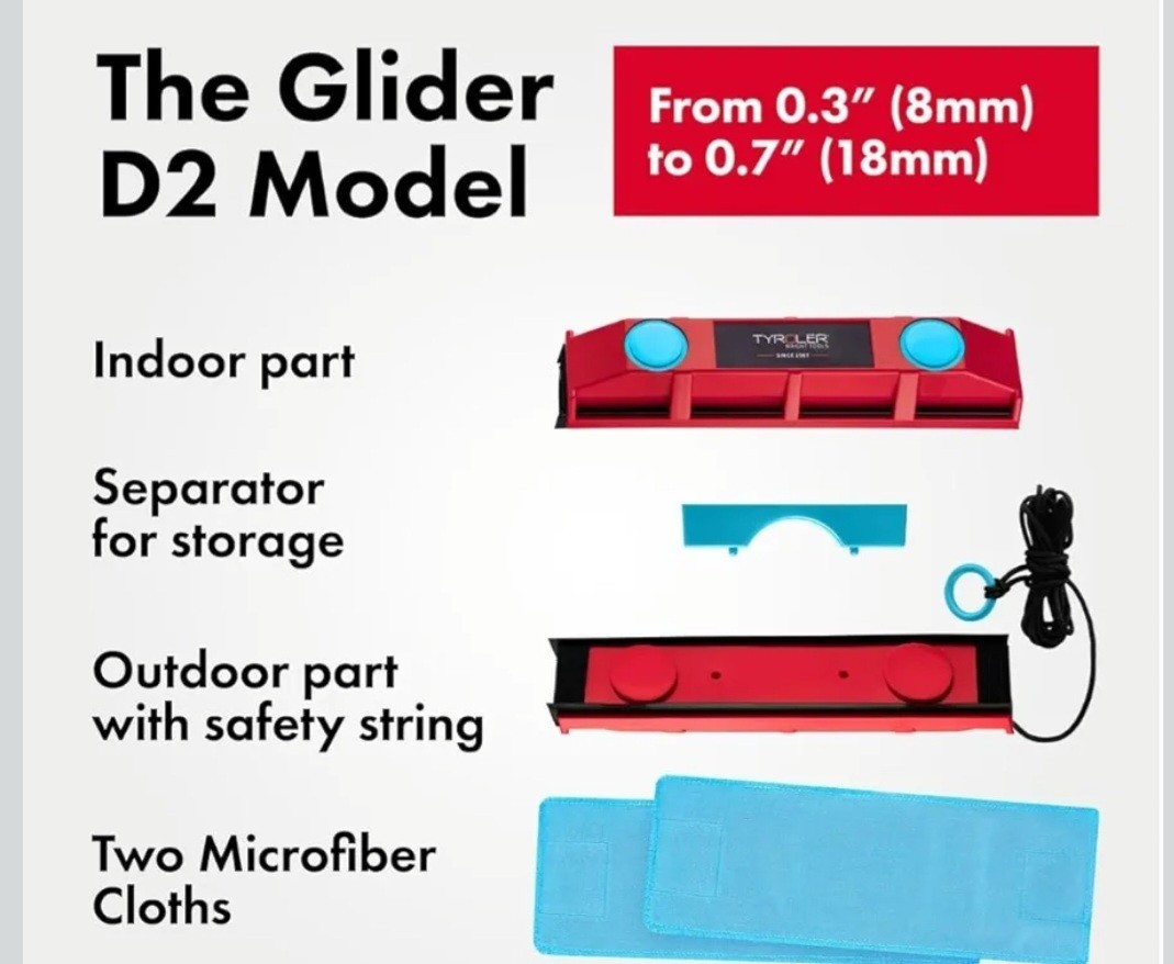 Tyroler Bright Tools The Glider D-2 Magnetic Window Cleaner for Double Glazed…