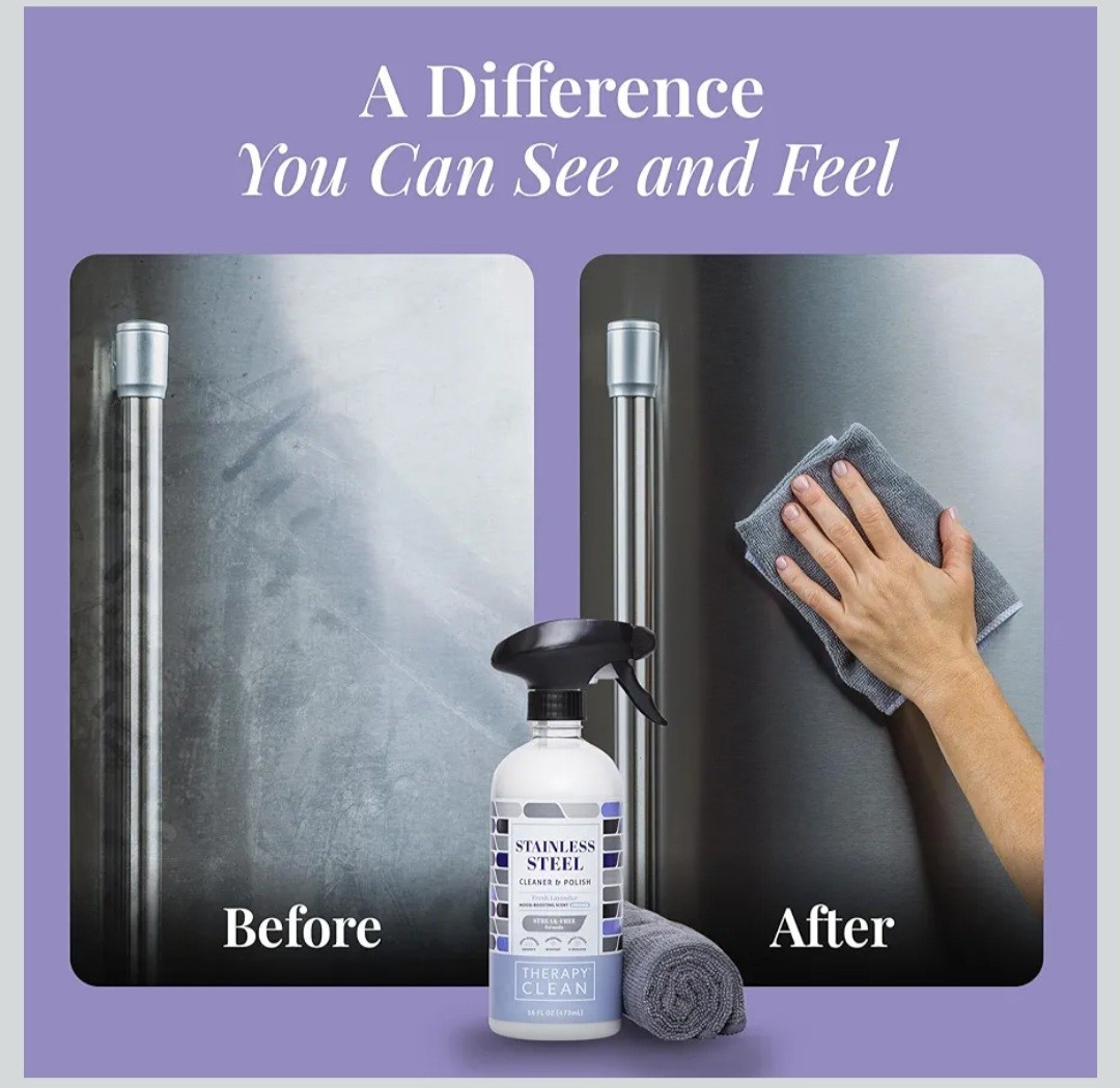 Therapy Clean Stainless Steel Cleaner & Polish Spray 16oz – Fresh Lavender Scent