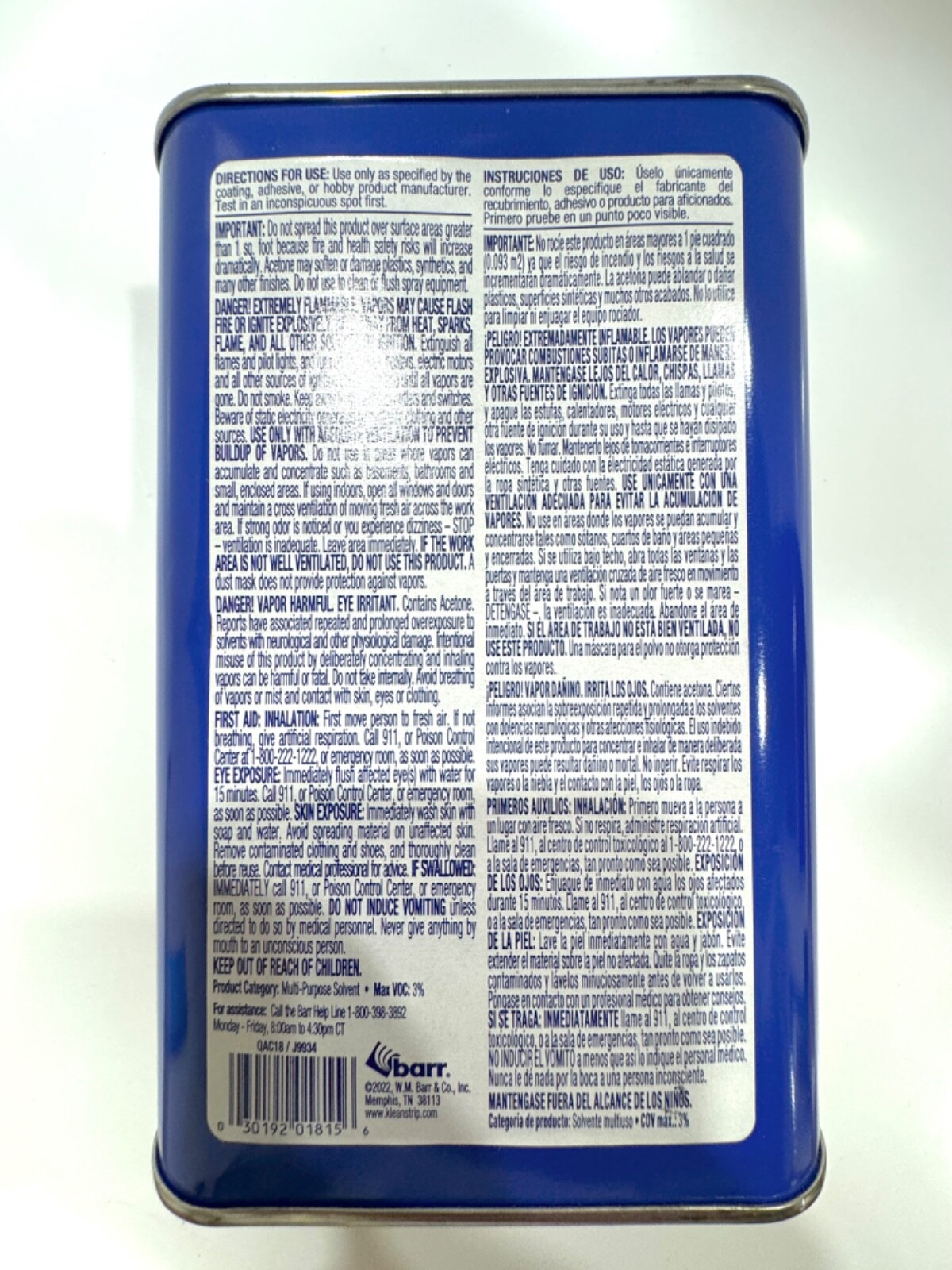 Klean Strip Acetone Cleans Project Residue, 1-Quart, Thin Fiberglass Resins