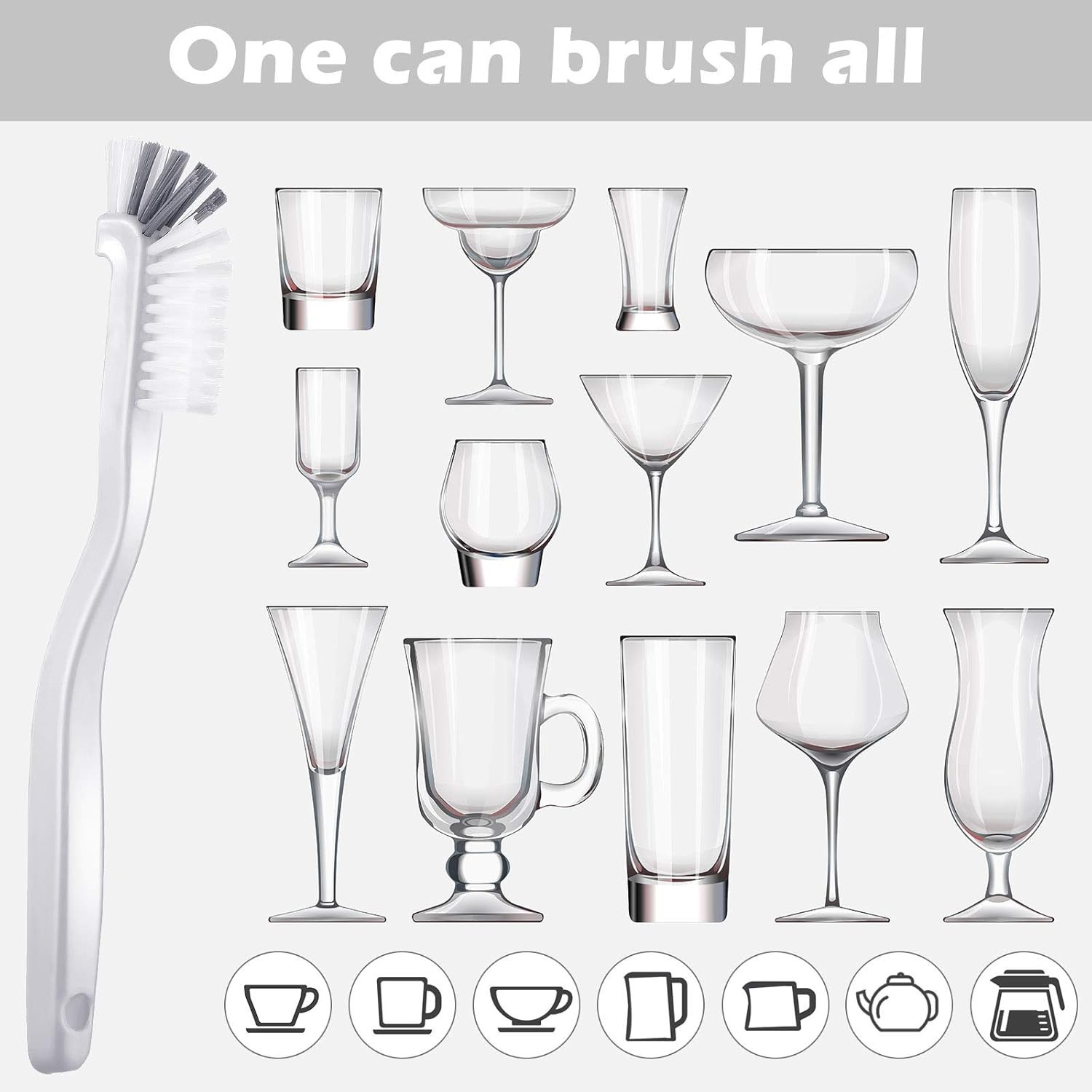 Scrub Brushes for Kitchen Sink 5 Piece White Black