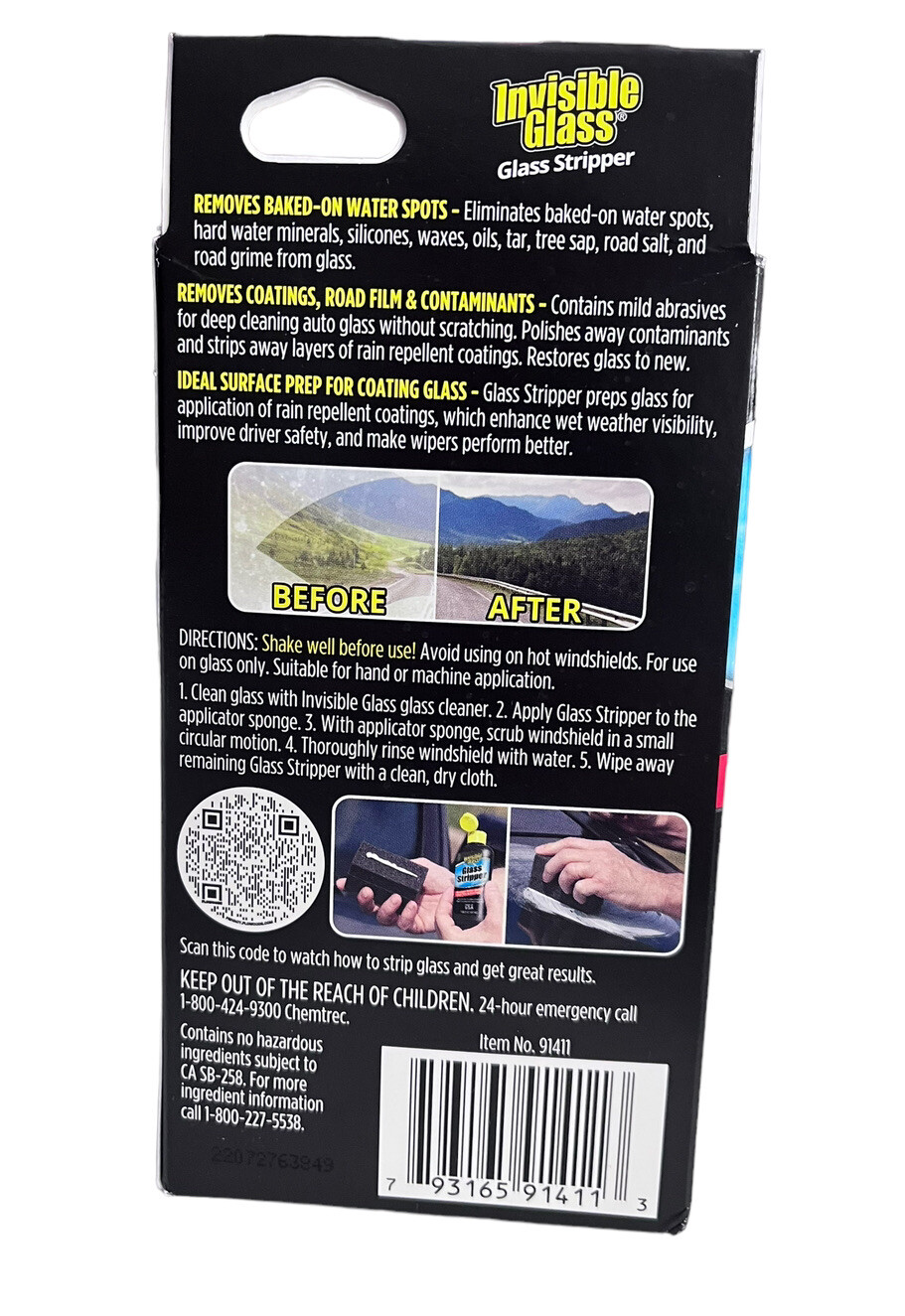 Stoner Invisible Glass 91411 Glass Stripper Water Spot Remover Kit 3.38 oz