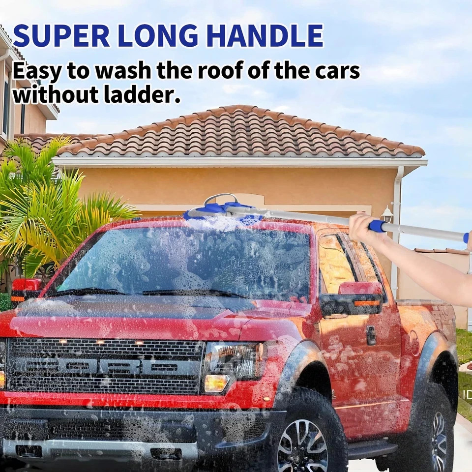 62” Car Wash Brush with Long Handle Chenille Microfiber Car Wash Mop Mitt Ki…