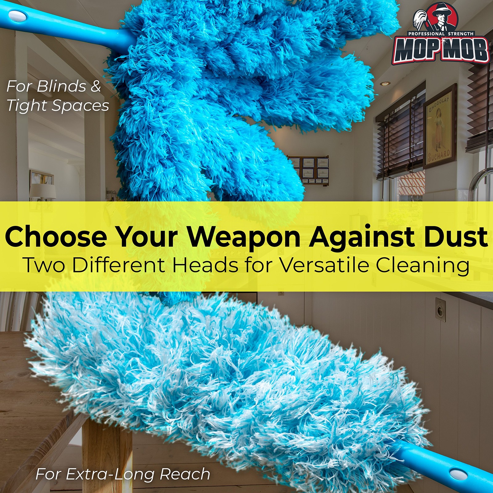 Extendable Washable Microfiber Duster and Blind Cleaner w/Pivoting Head and E…