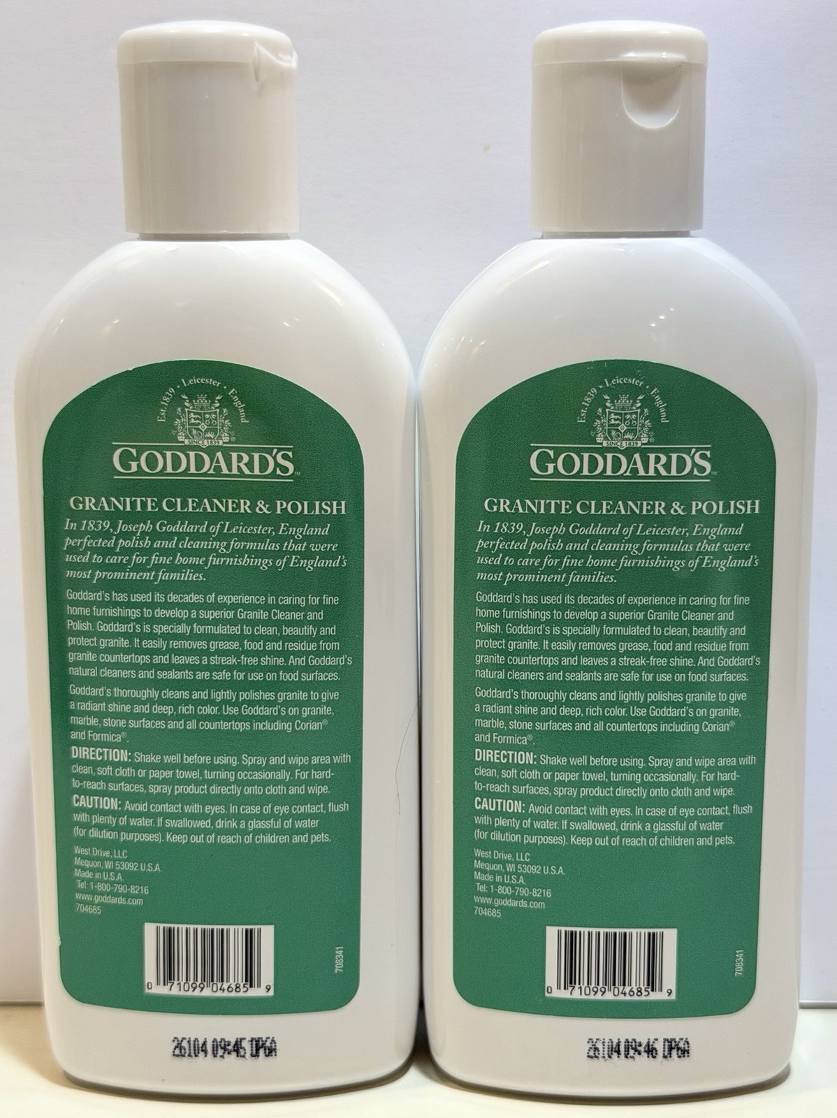 2 Pack Goddard’s Granite & Stone Cleaner Polish For Countertops And Floors 8 oz