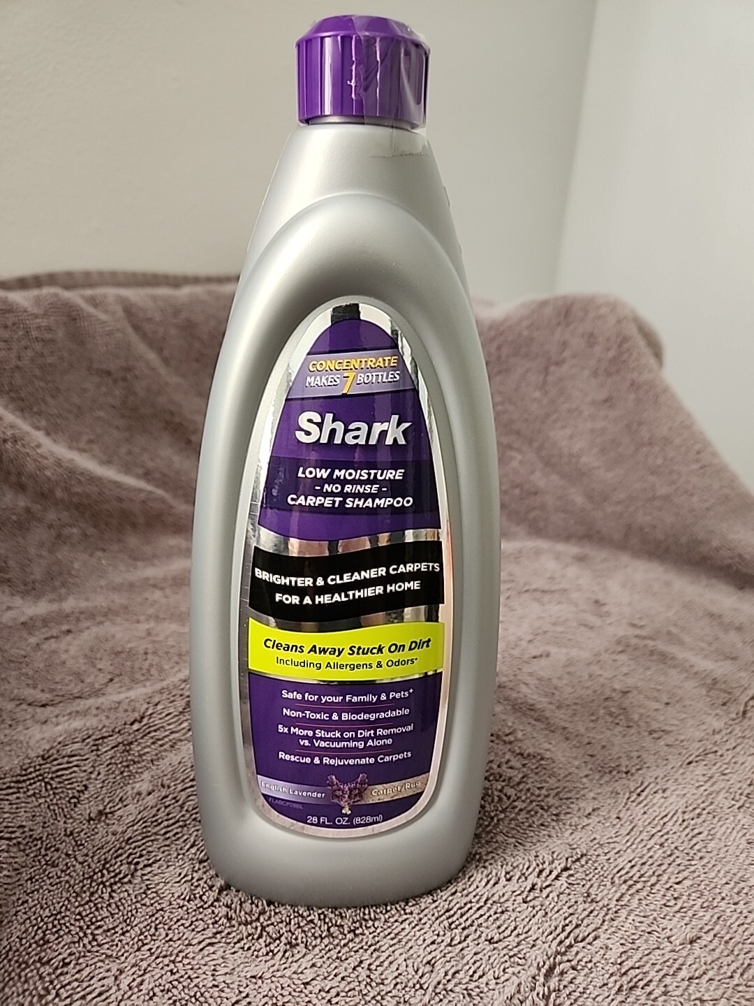 Shark Carpet Shampoo Low Moisture No Rinse English Lavender 28 oz New