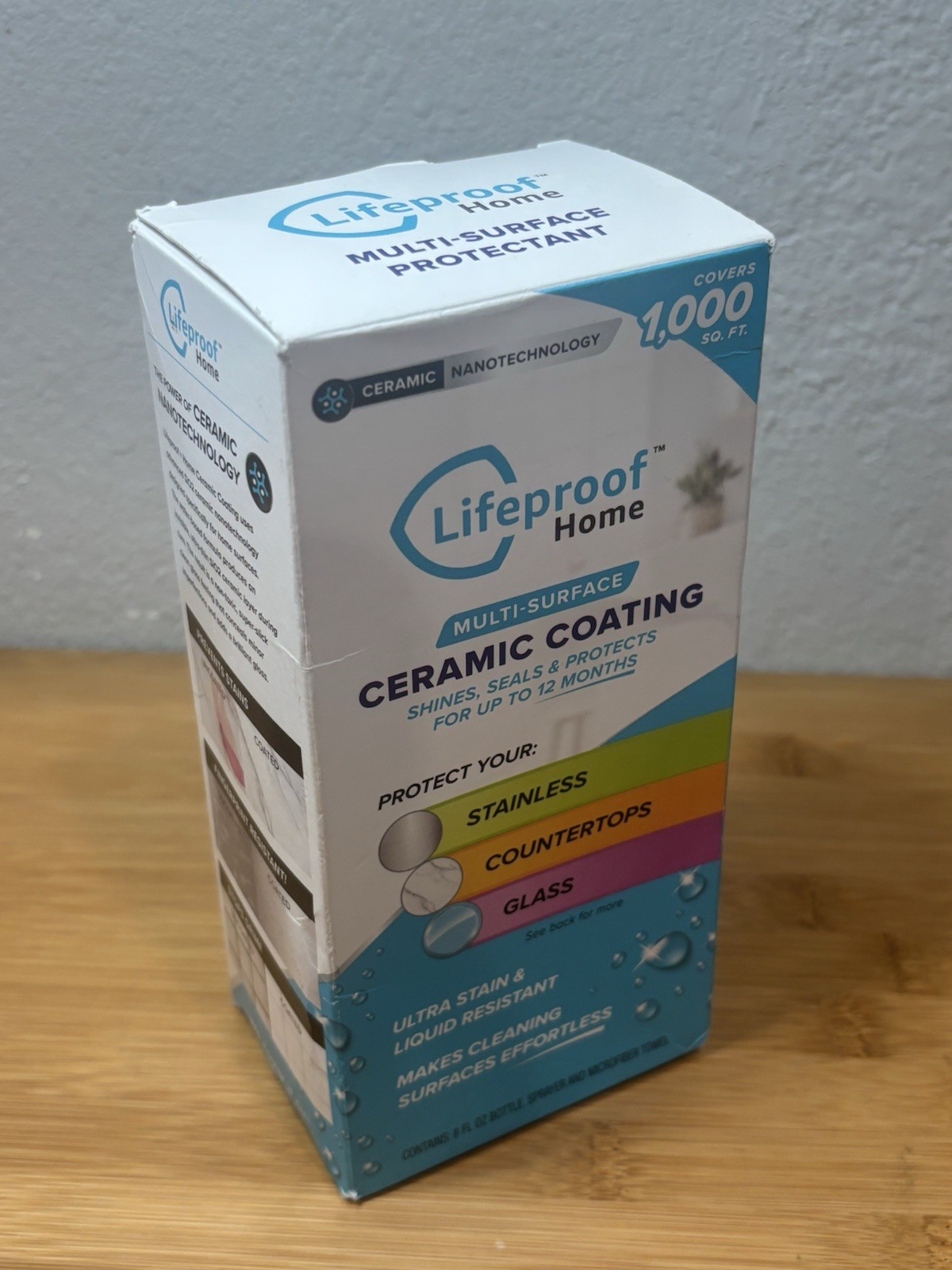 Lifeproof Home MULTI SURFACE CERAMIC COATING Spray 8 ounce towel & Bottle