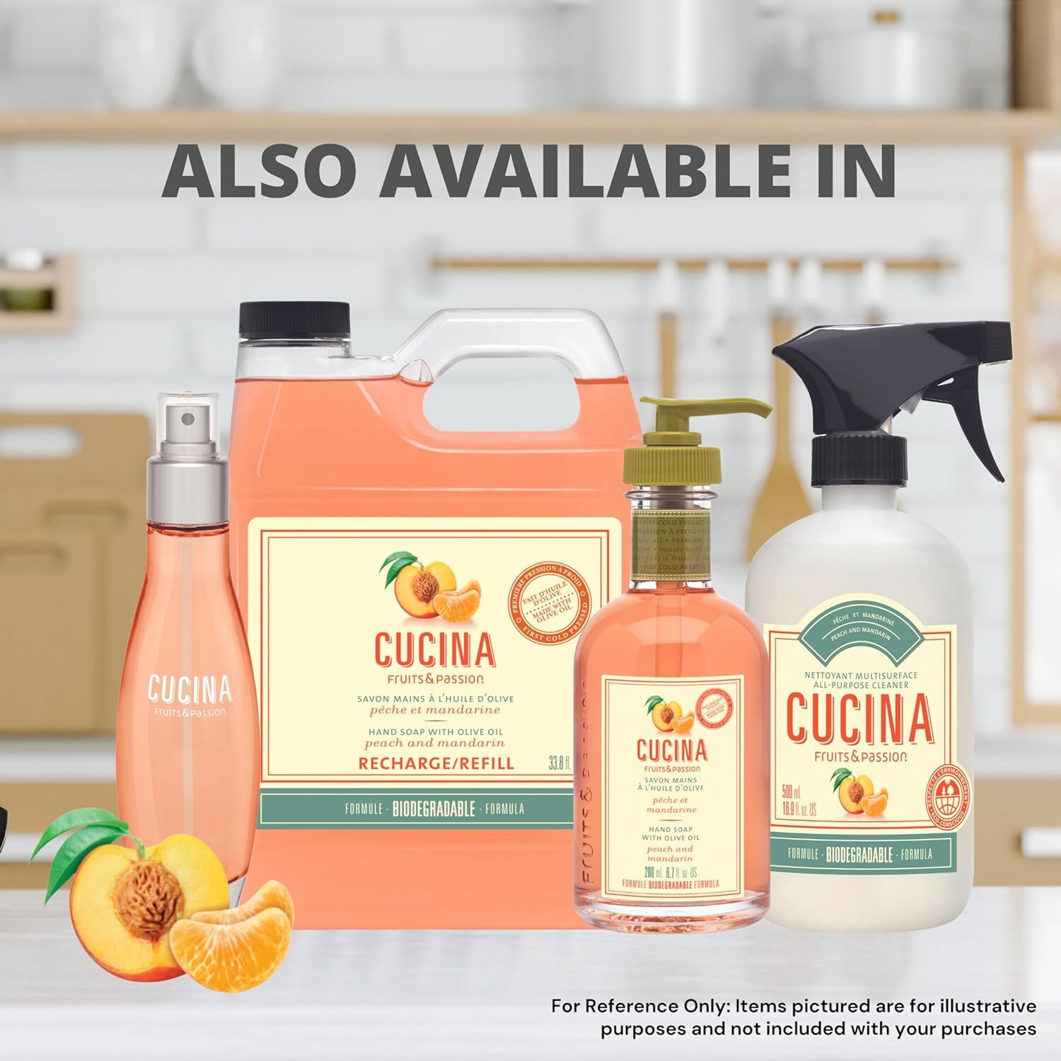 Fruits & Passion Peach Mandarin All Purpose Cleaner, Countertop Spray 16.9oz