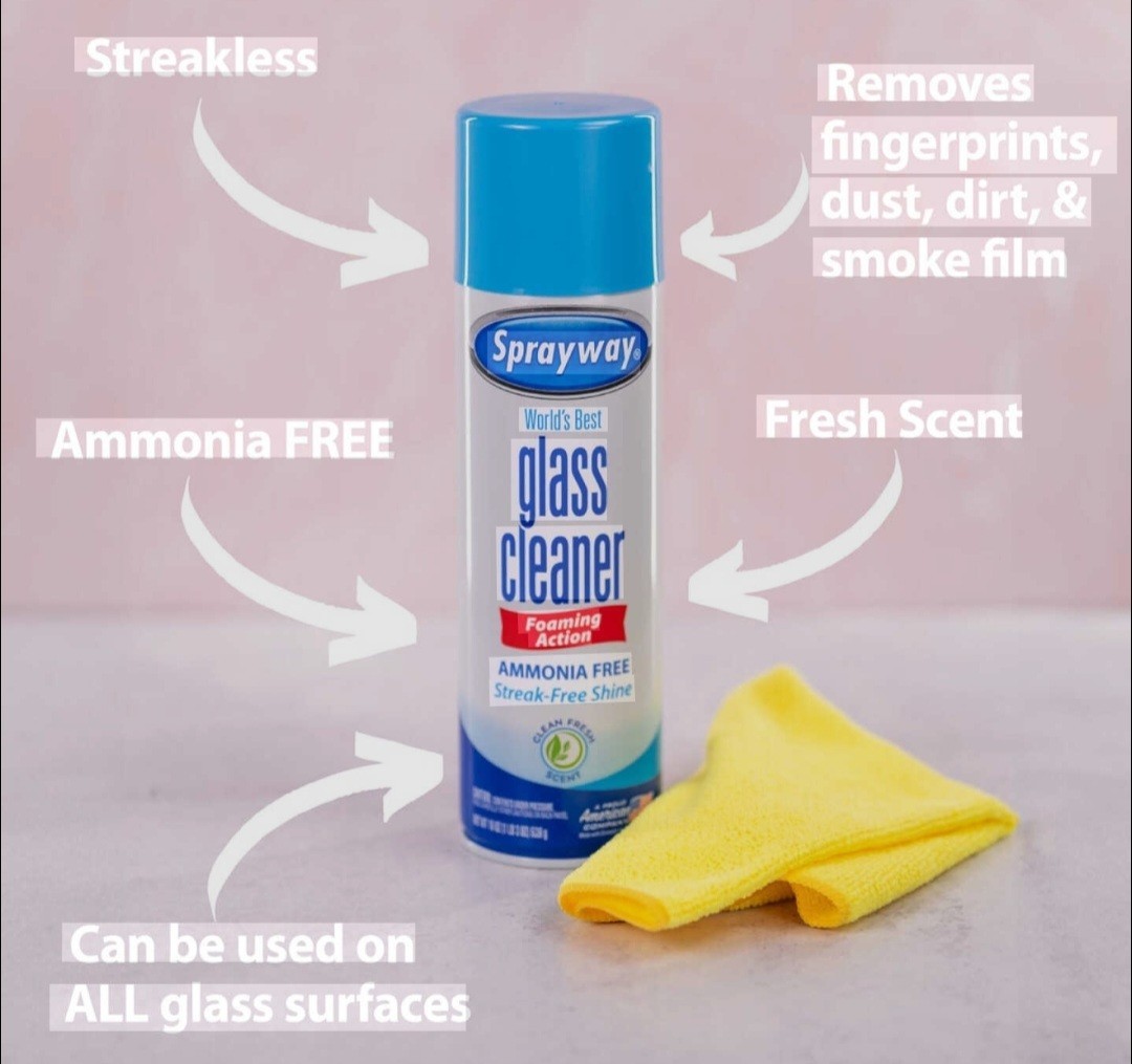 Sprayway Glass Cleaner 23 oz (6 Cans/3x Twin Packs) Foaming Aerosol Ammonia Free