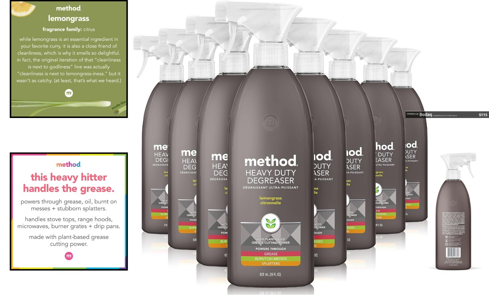 Method 28 Oz Pack of 8 Lemongrass Degreasers – Tough on Grease, Gentle Aroma