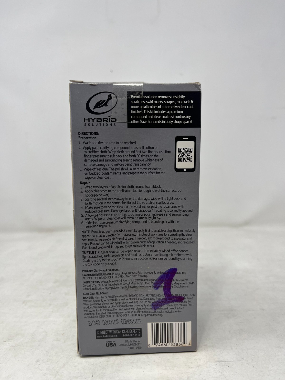 Turtle Wax Hybrid Solutions Clear-Coat Fill & Seal Technology Scratch Repair Kit