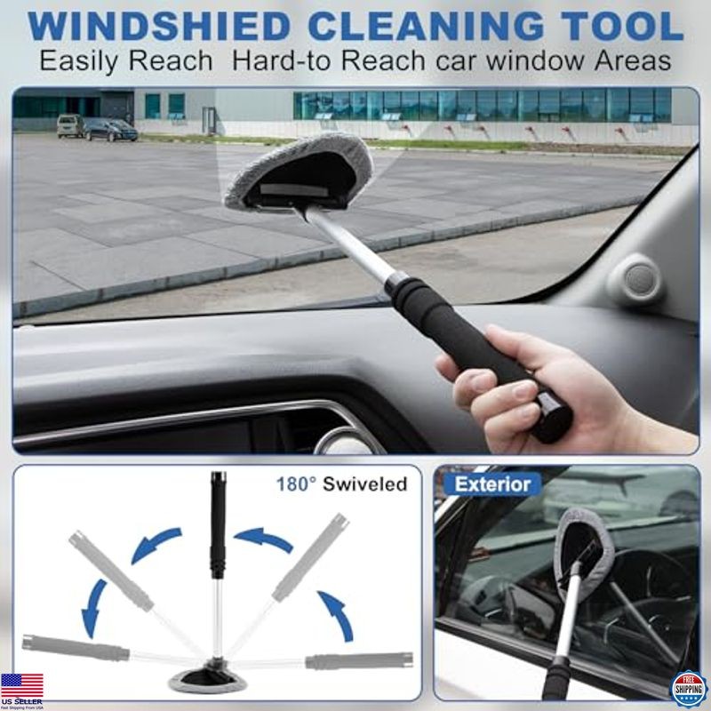 Windshield Cleaner Tool Kit, 13Pcs Car Detailing Brushes & Gel, Interior