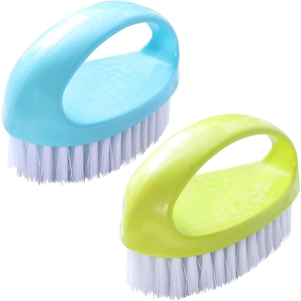 Heavy Duty 2 Pack Scrub Brushes Stiff Nylon Bristles for Bathroom Shower Sink