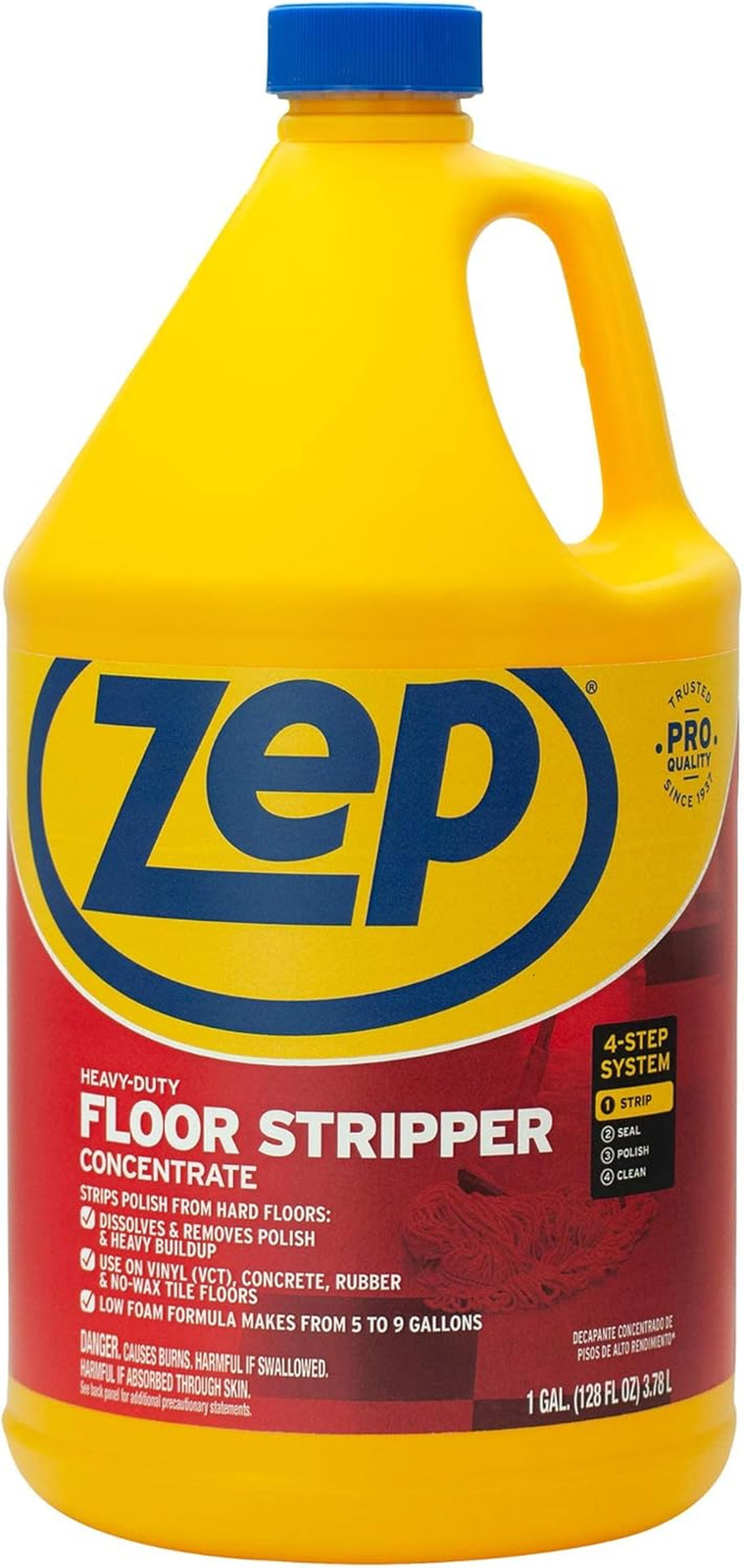 Heavy-Duty Floor Stripper Concentrate – 1 Gallon (1 Unit) ZULFFS128 – Low Foamin