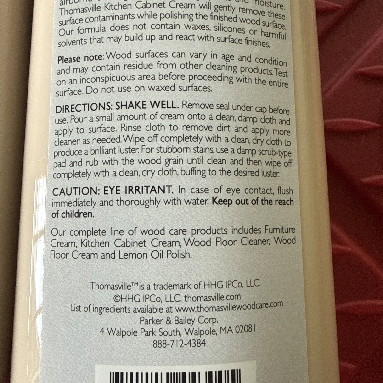 2 Pack Thomasville Kitchen Cabinet Cream For Wood Cleans Shines Protects 12oz