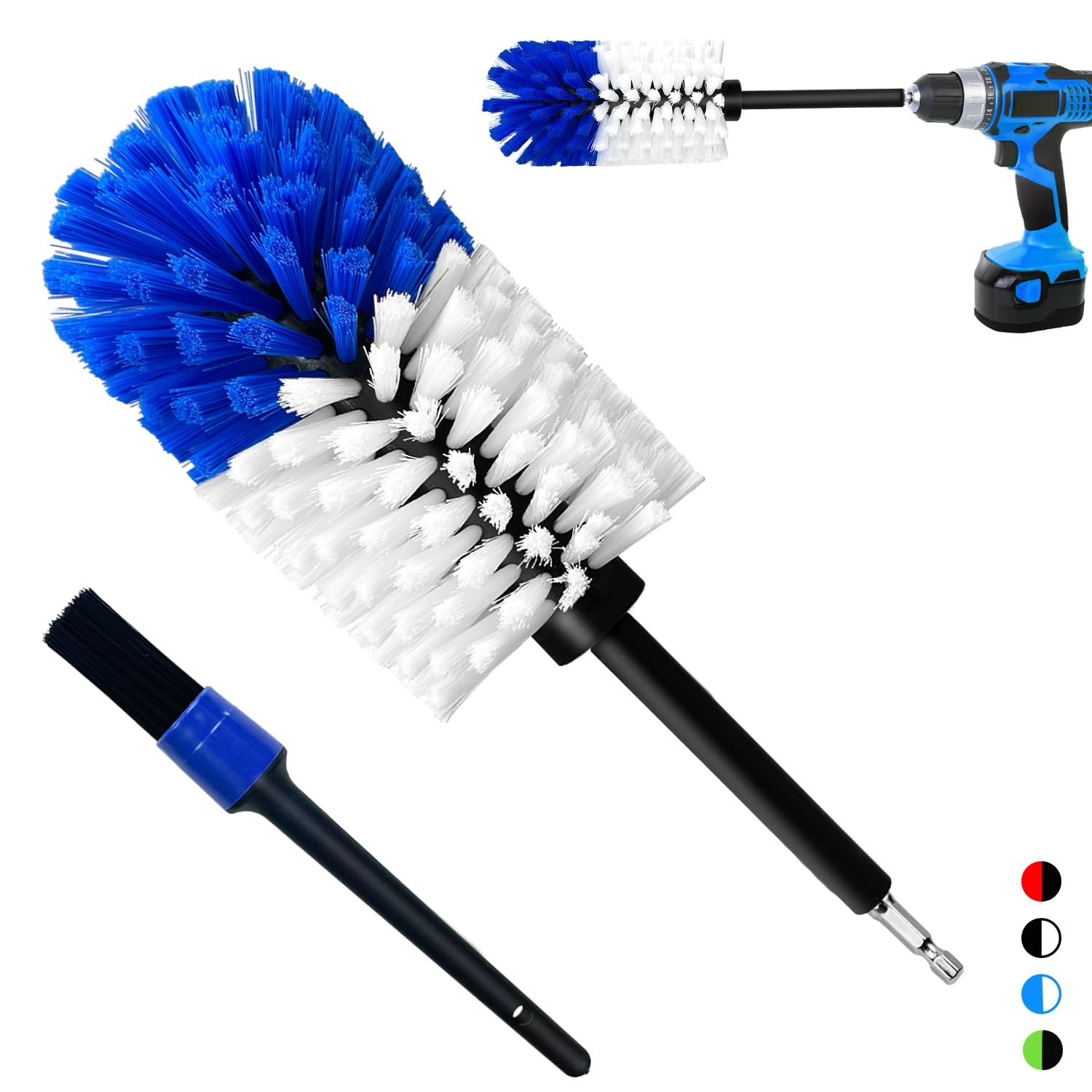 “Soft Drill Wheel Brush Kit for Rims, Tires, Engines – 2-Piece Cleaning Set”