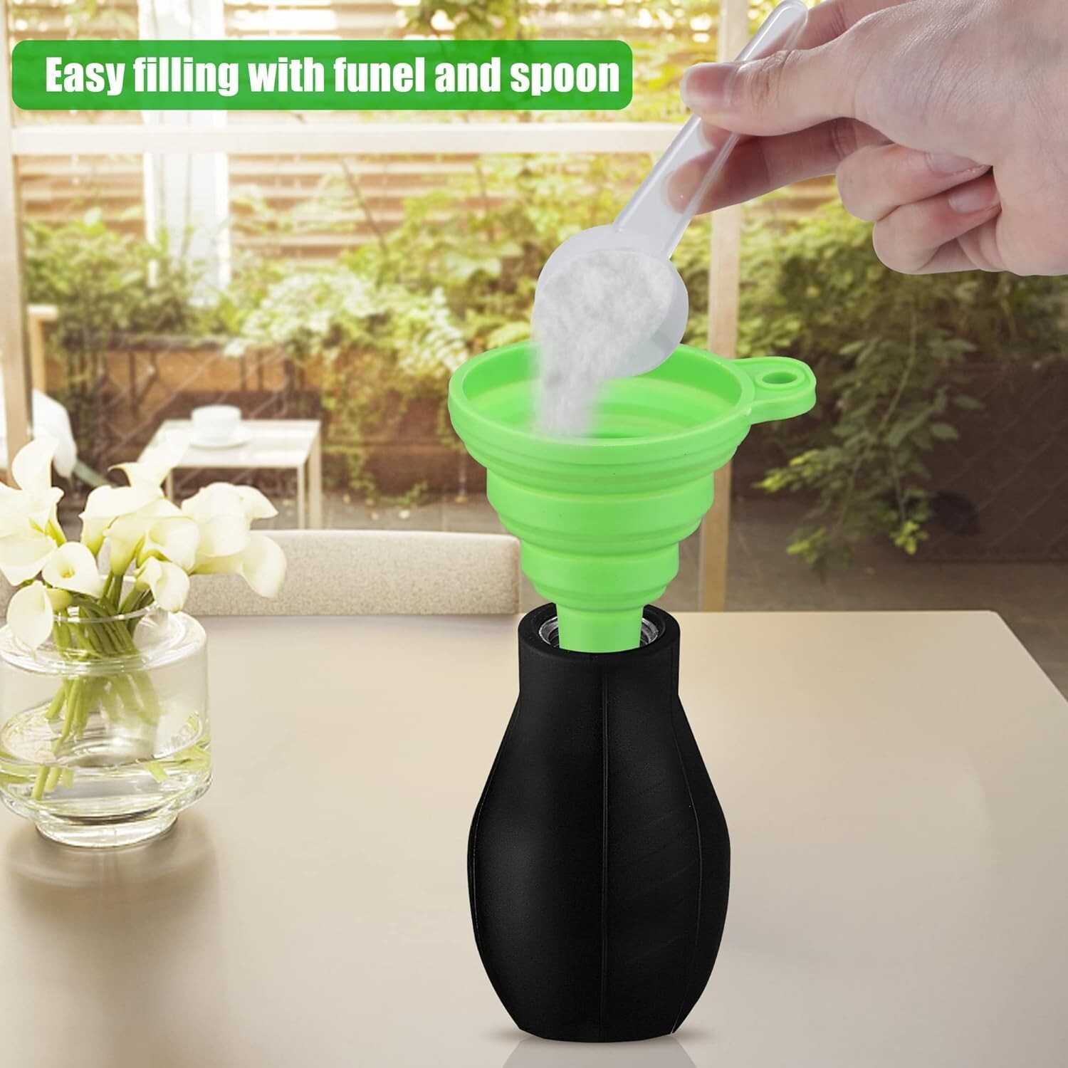 Dispensador aplicador extensible montaje no tóxico granja de jardín color negro