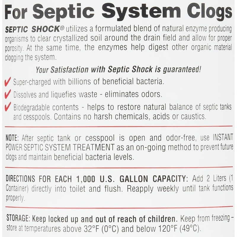 Septic Shock 67.6oz Super Charged Digest Enzymes Clogged Septic System New