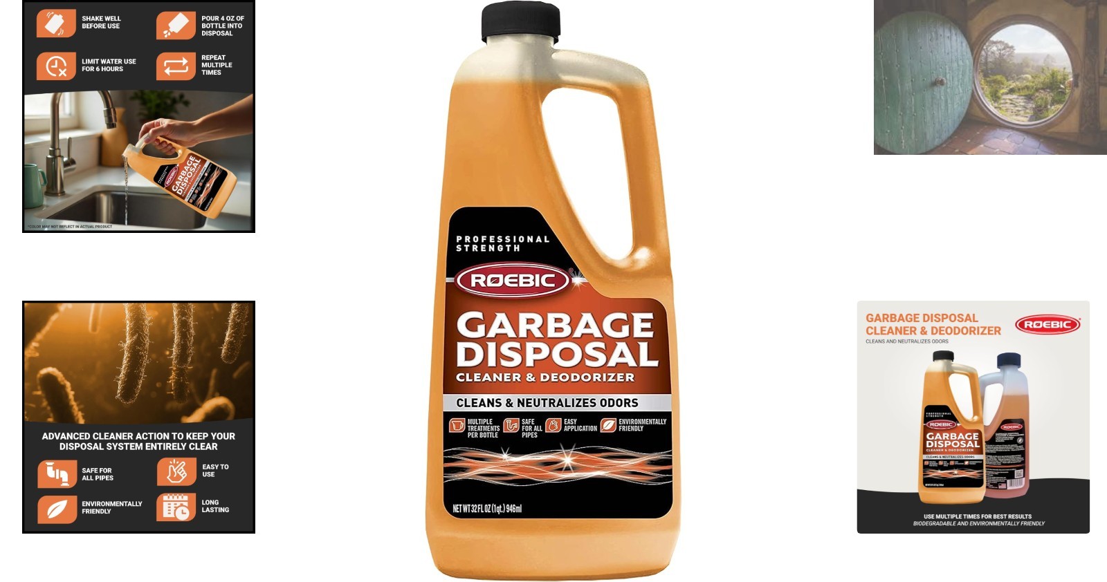K-27 Garbage Disposal Cleaner with Bacteria Enzymes, 32 oz for Odor-Free Kitchen